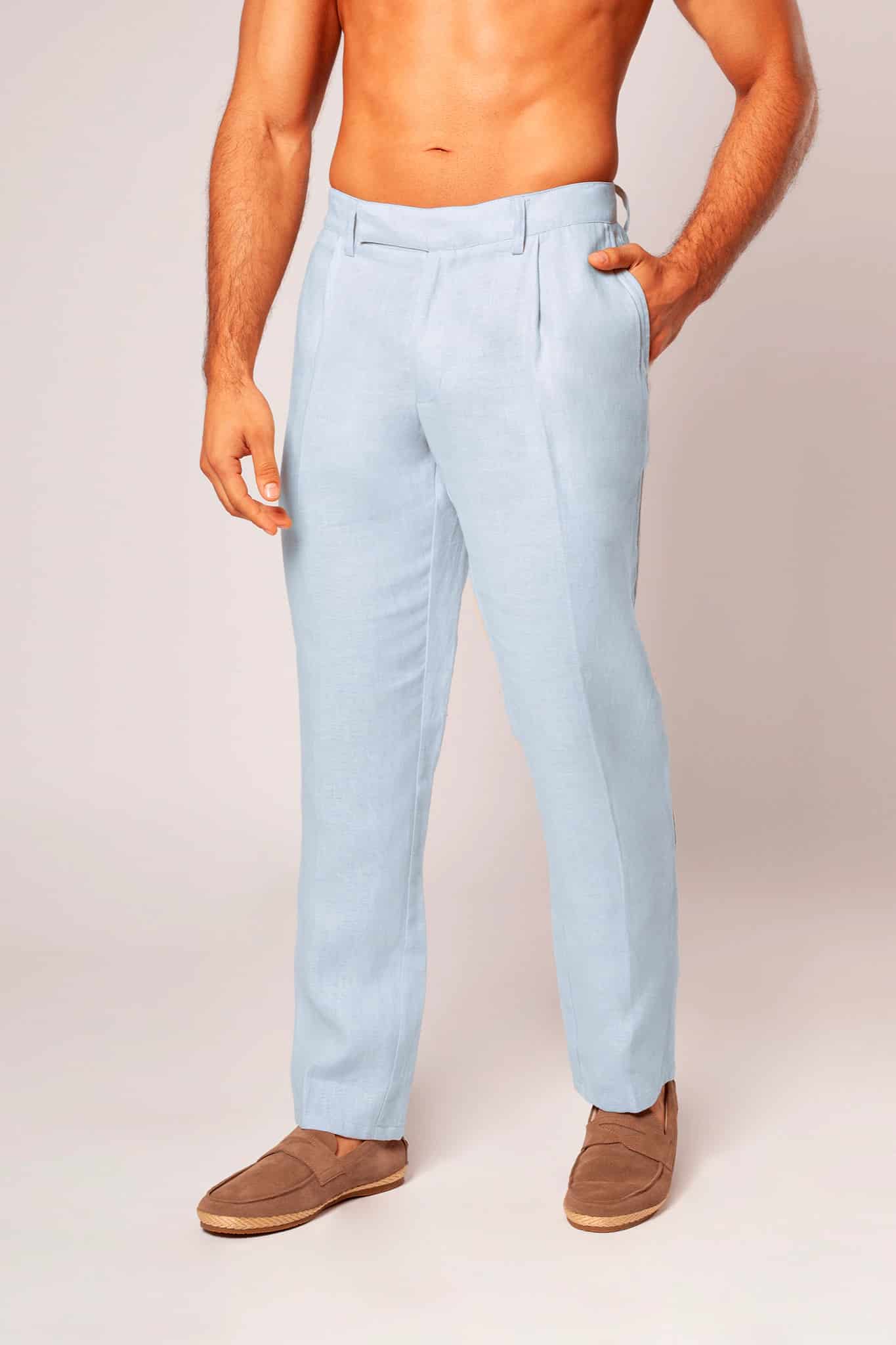 Pantalón Con Prenses 100% Lino - European Flax - miniatura 5