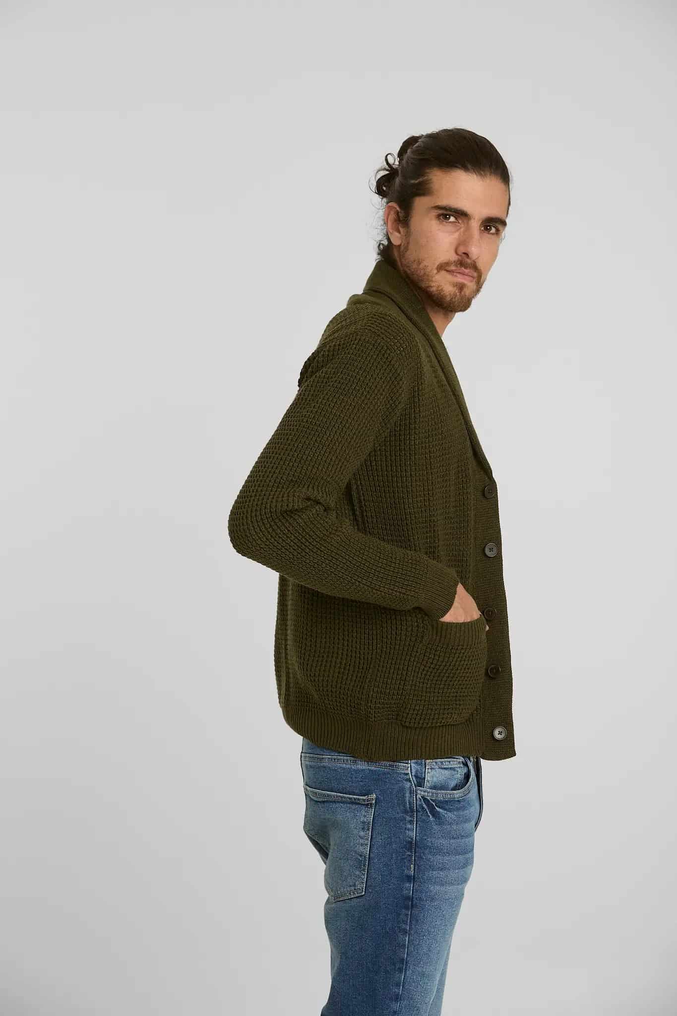 Sweater Tejido Shawlneck Verde - miniatura 8