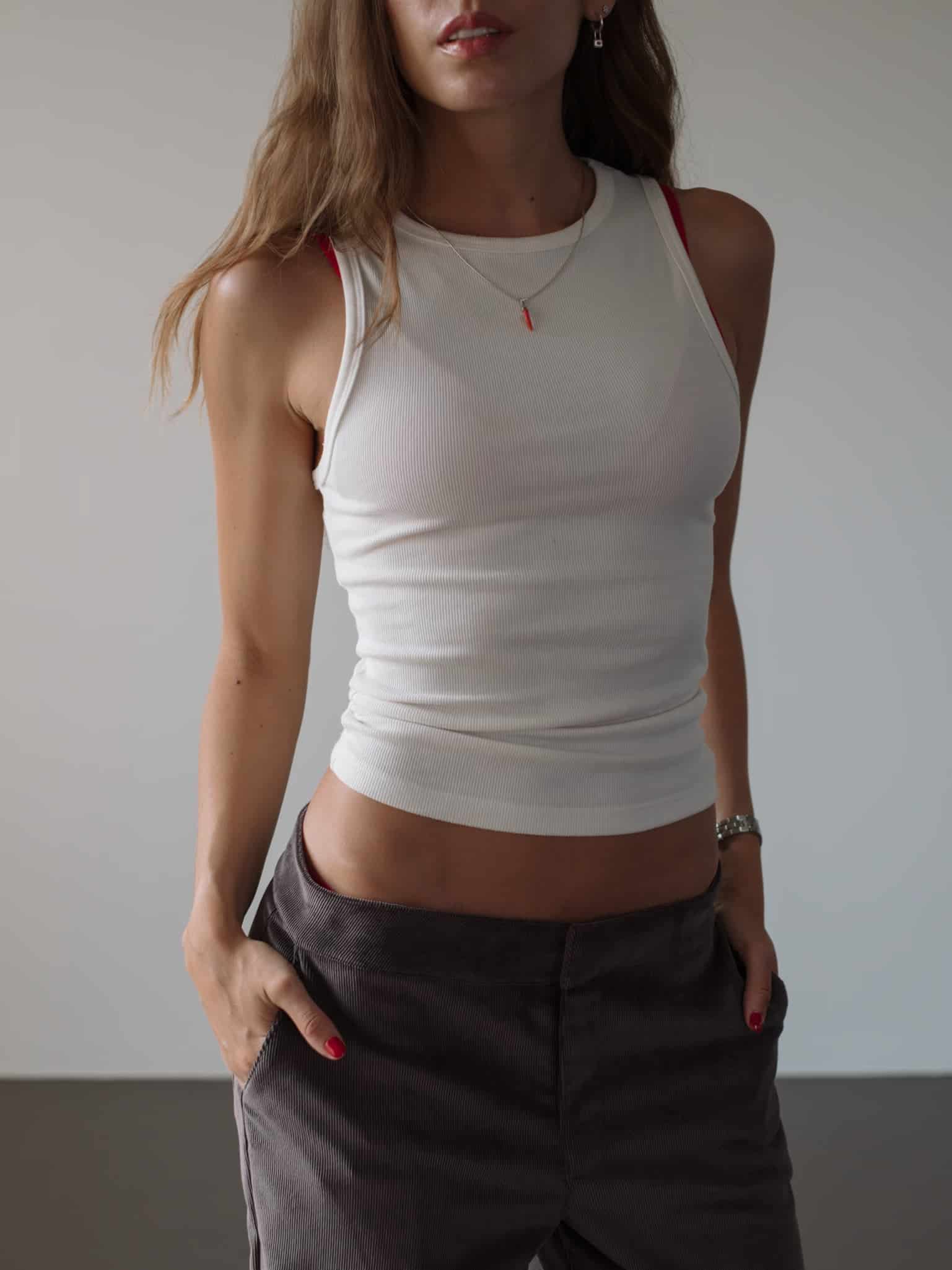 RIB SIMPLY TANK - SOFT WHITE - miniatura 1