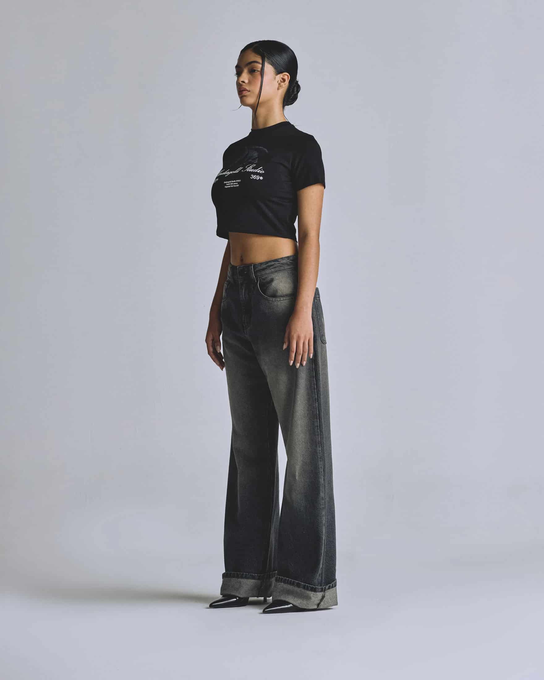 W Basics Undergold Wide Jean Dirty Black - miniatura 5