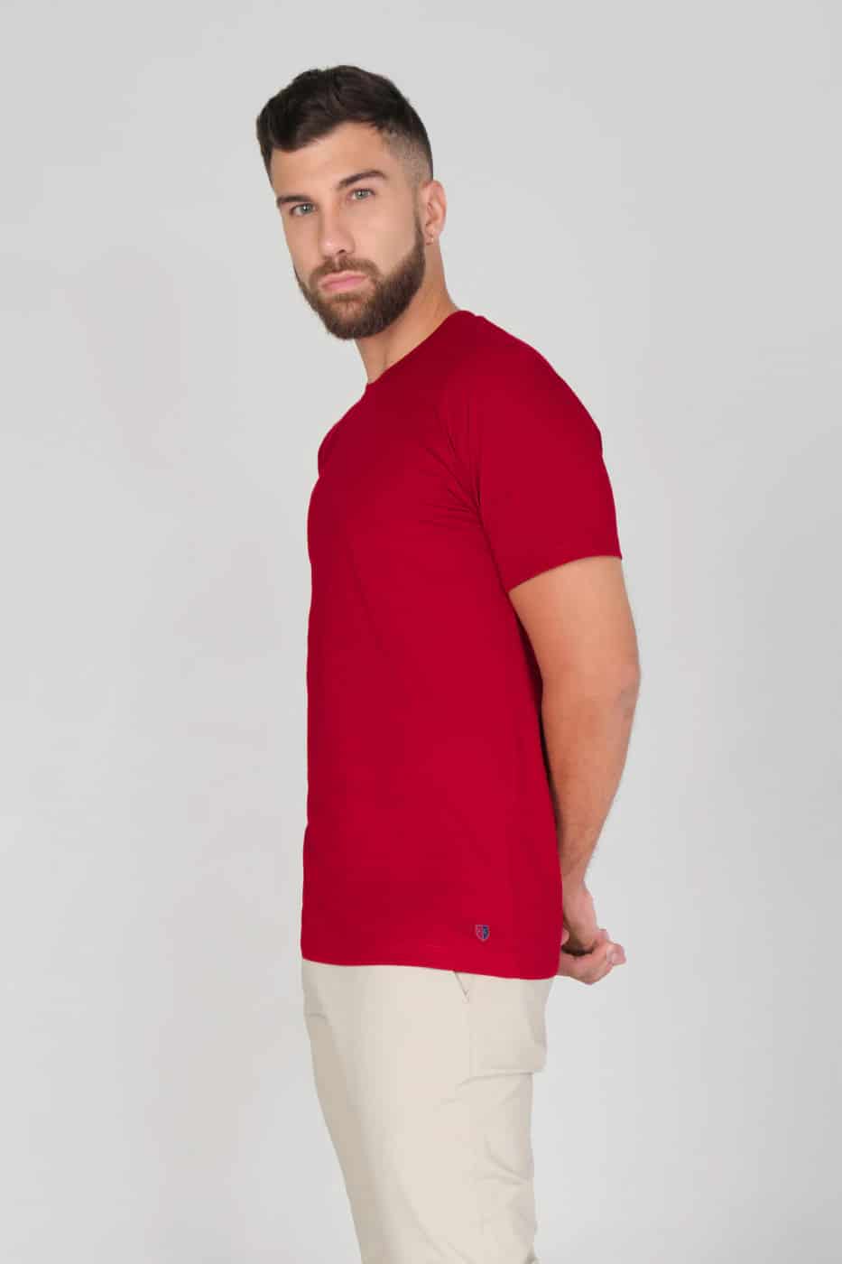 T-shirt Slim Fit 100% Algodón Rojo - miniatura 3