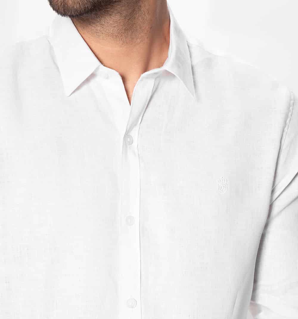 Camisa en lino manga larga regular fit - miniatura 9