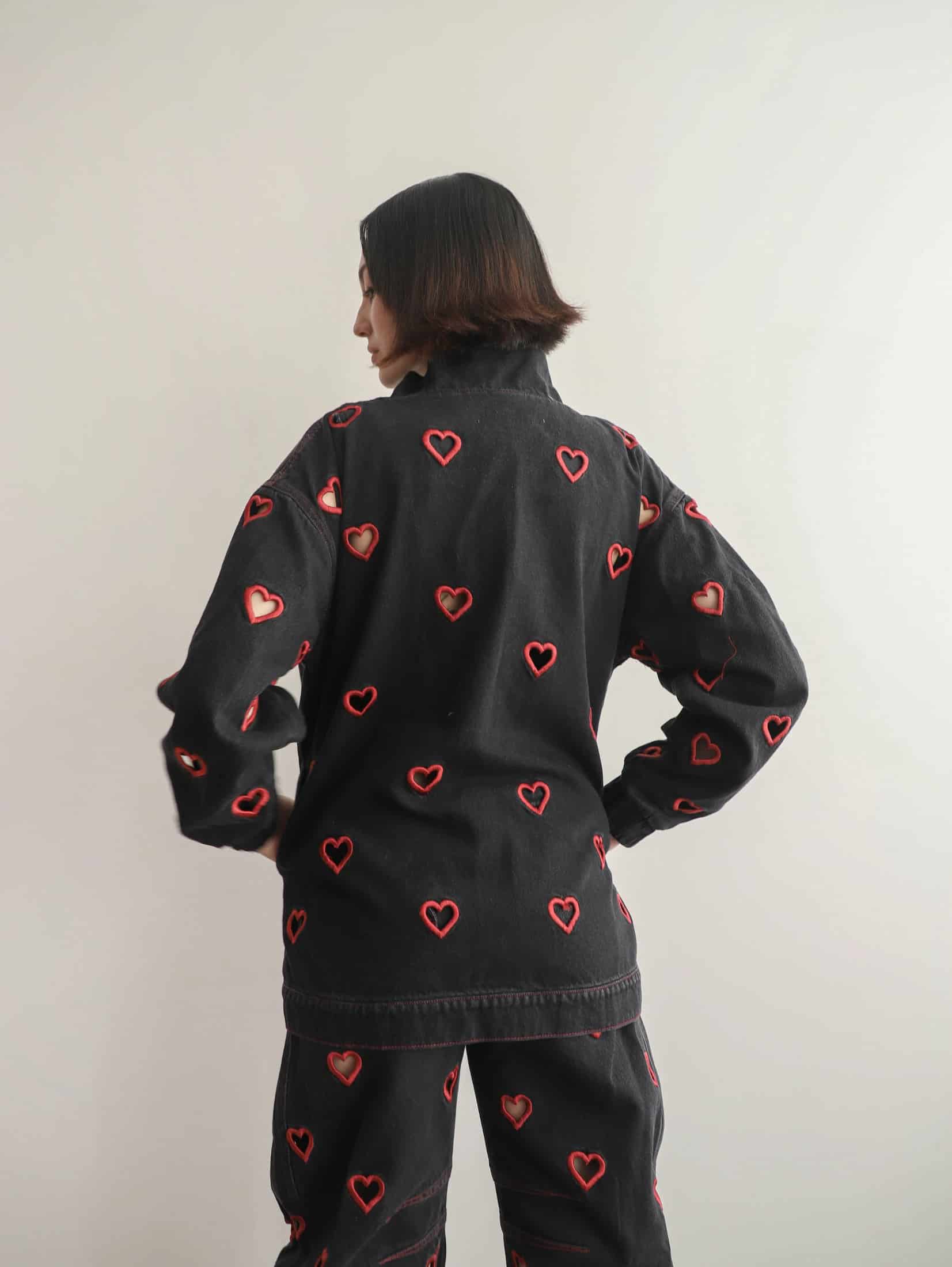 Bomber Hearts Jacket Black - miniatura 4
