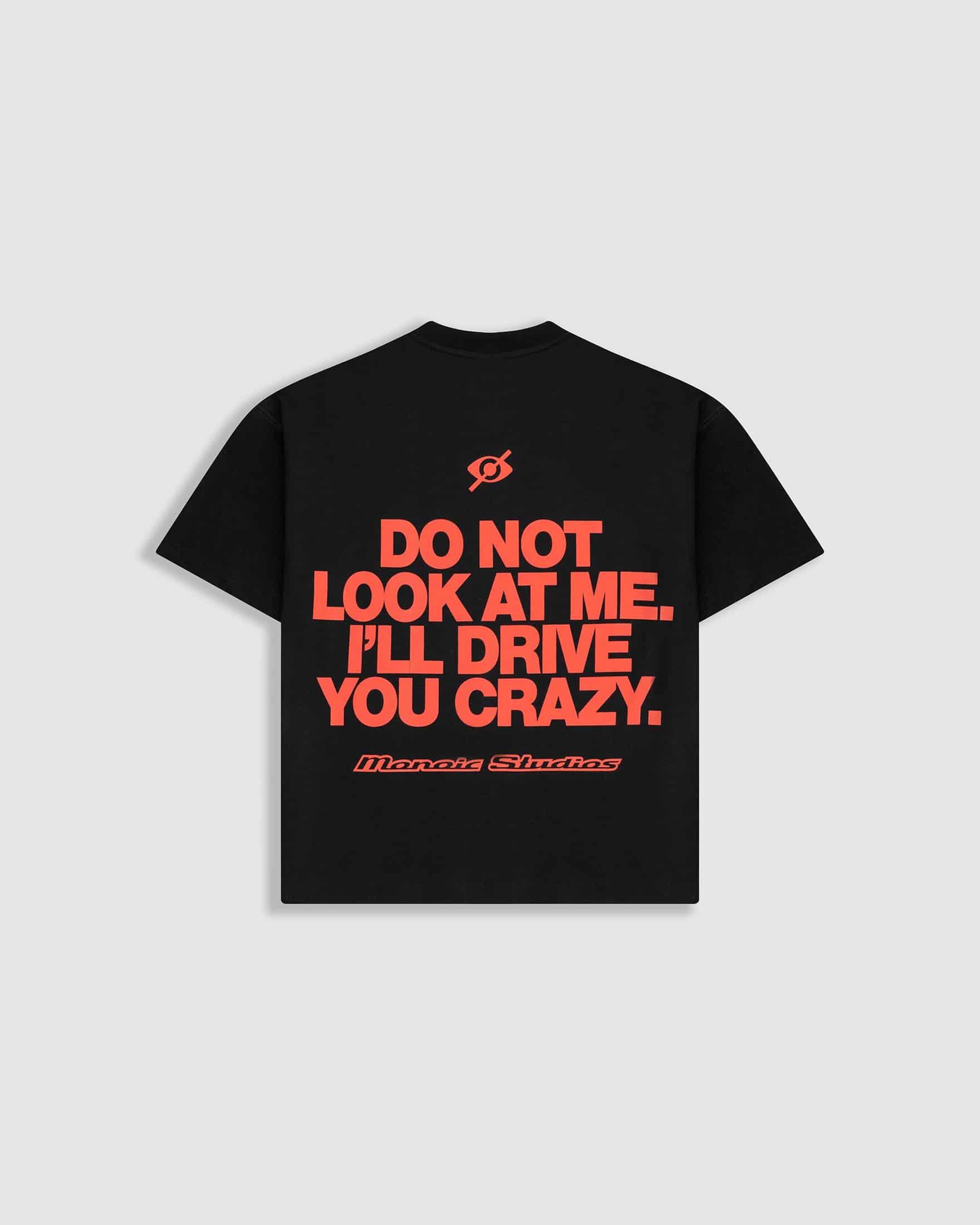 Camiseta Boxy Fit Don't Look - Negro Oscuro - miniatura 1