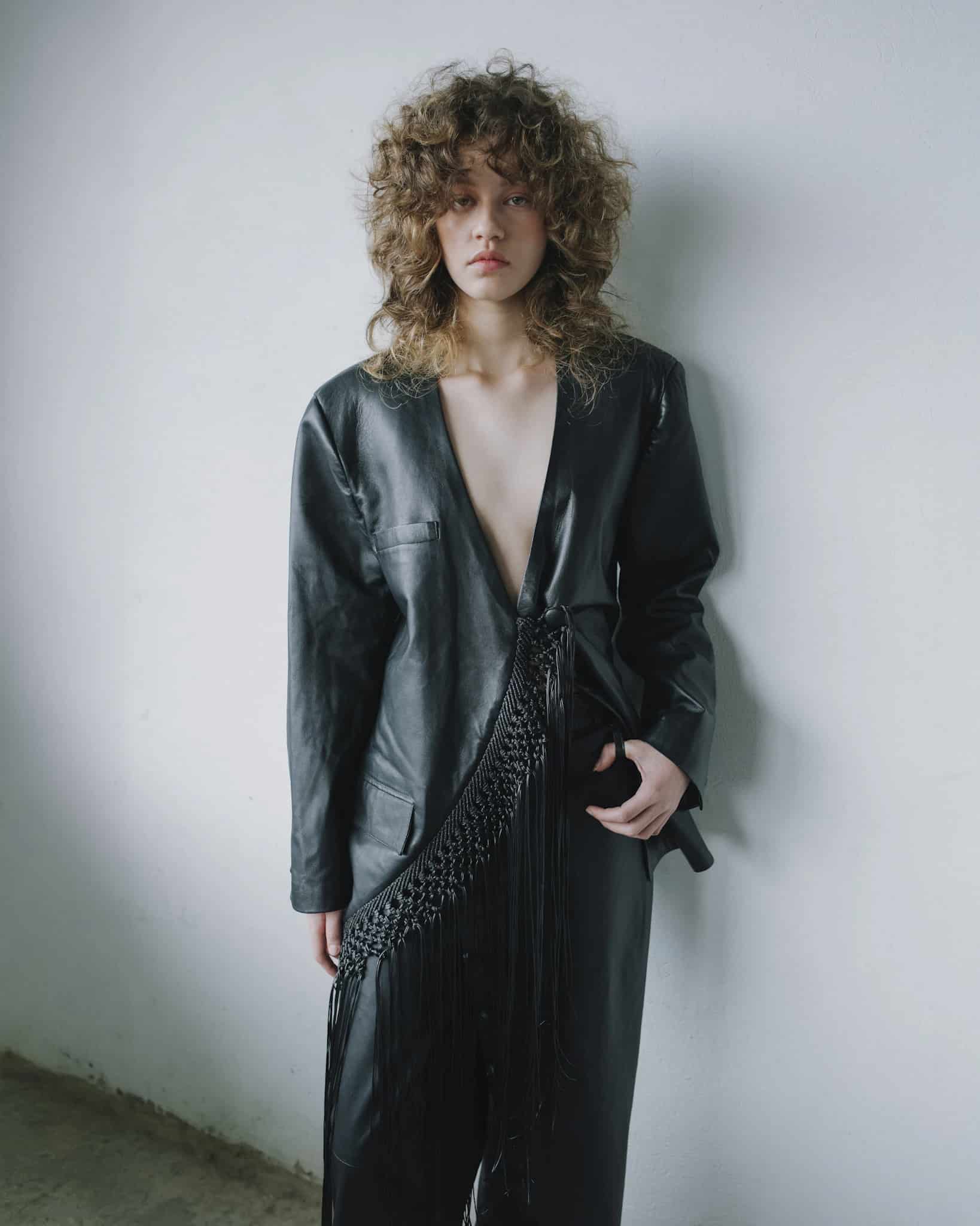 CROSSED LEATHER TROUSERS - miniatura 8