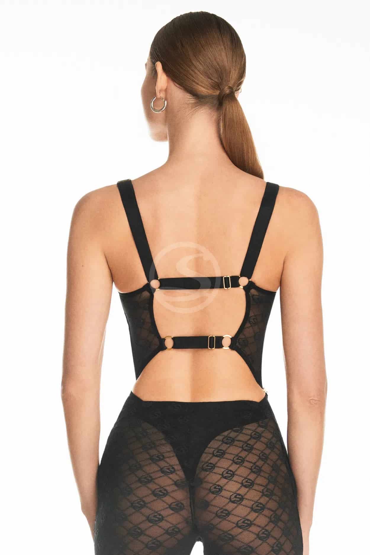 Set Bralette con Panty Neitiry de Malla y media pantalón Santísimas - miniatura 2