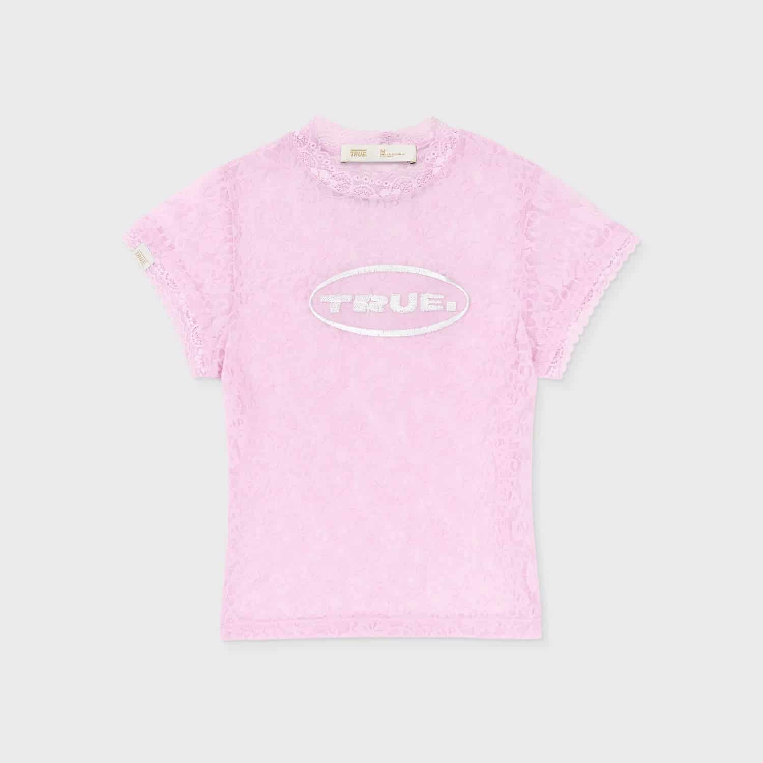 Floral Lace Baby Tee - Pink - miniatura 1