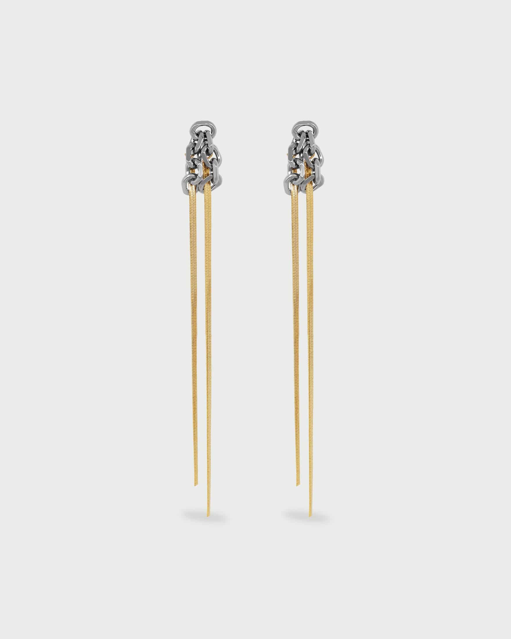 Aretes Eslabones Plana - miniatura 1