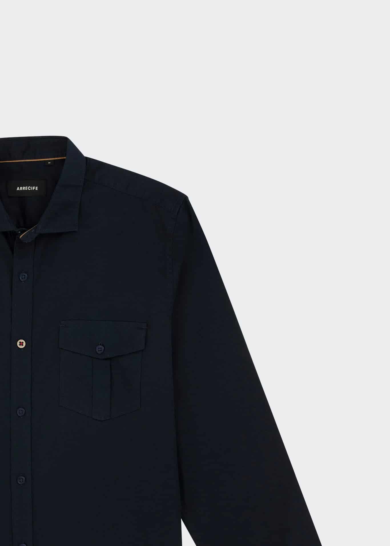 CAMISA PRAGA MANGA LARGA AZUL OSCURO - miniatura 2