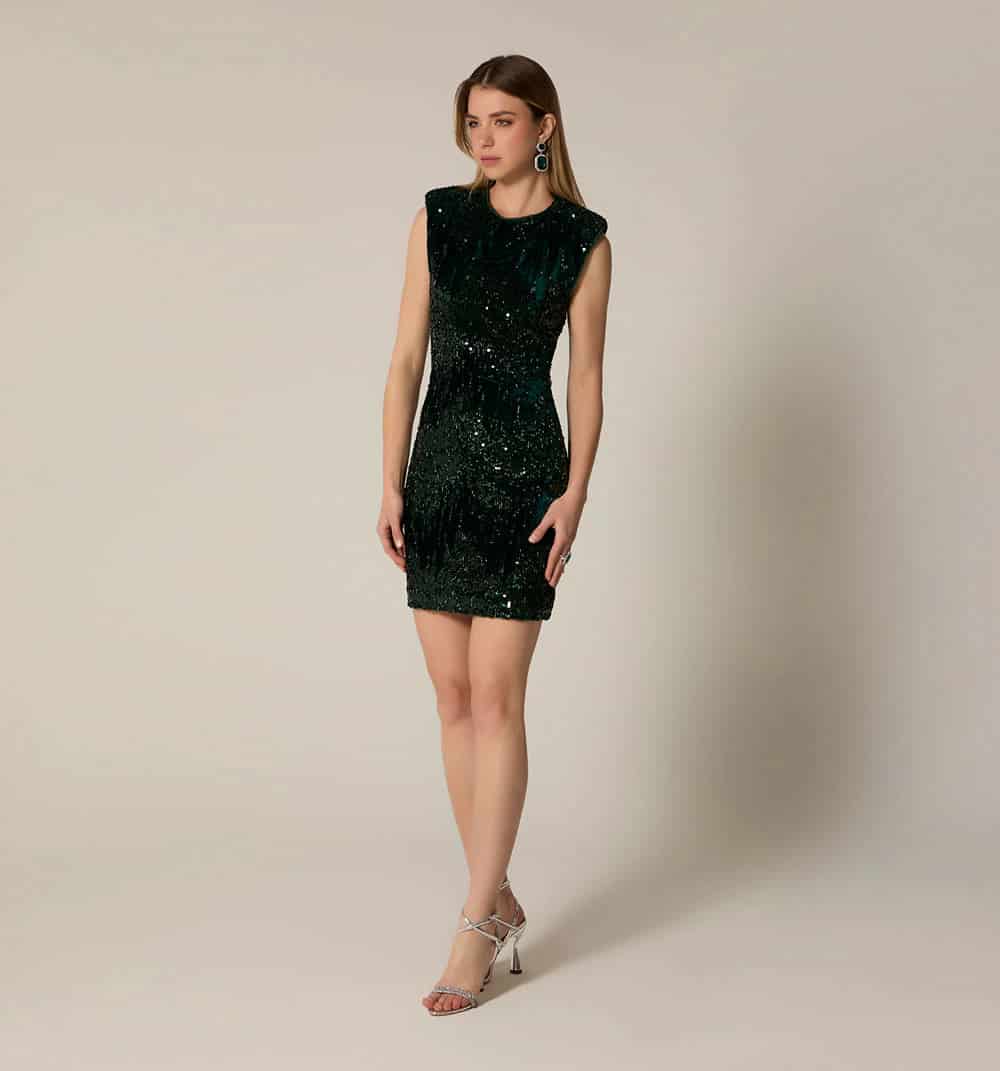 Vestido corto en terciopelo - miniatura 1