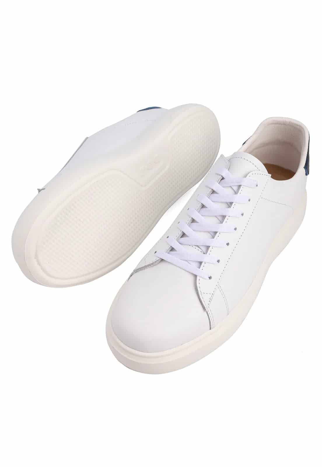 Tenis blancos suela blanca talon azul - miniatura 4