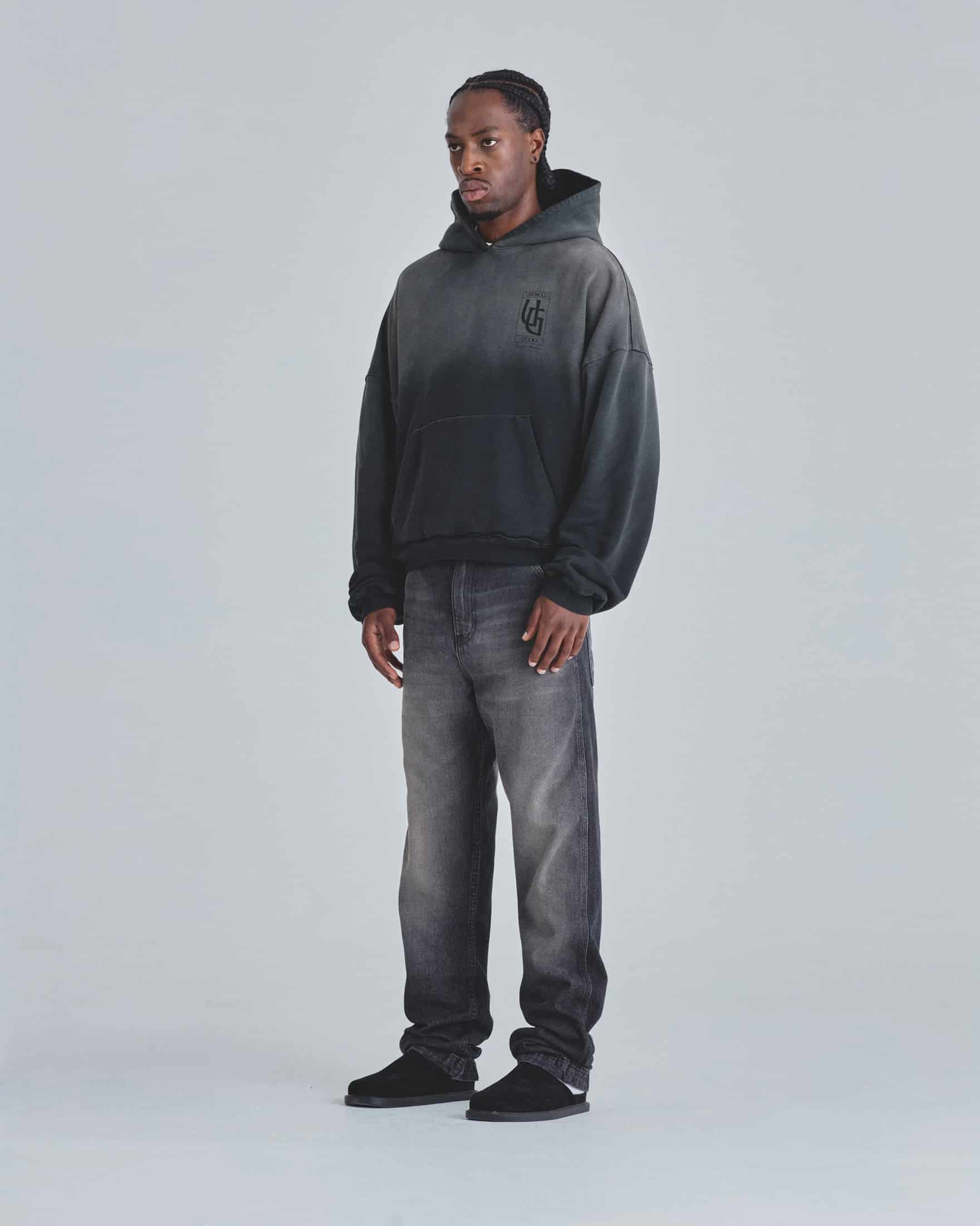 Hoodie Line UG Frame Boxy Fit Faded Black - miniatura 5