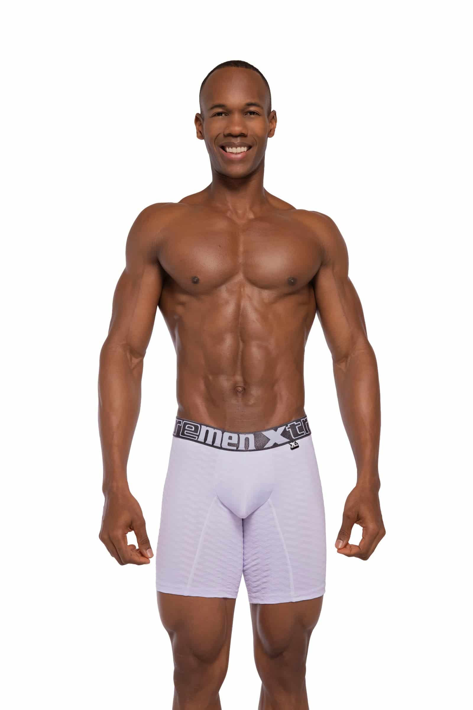 BOXER CLASICO LARGO MICROFIBRA JACQUARD RAYO  BLANCO - miniatura 1