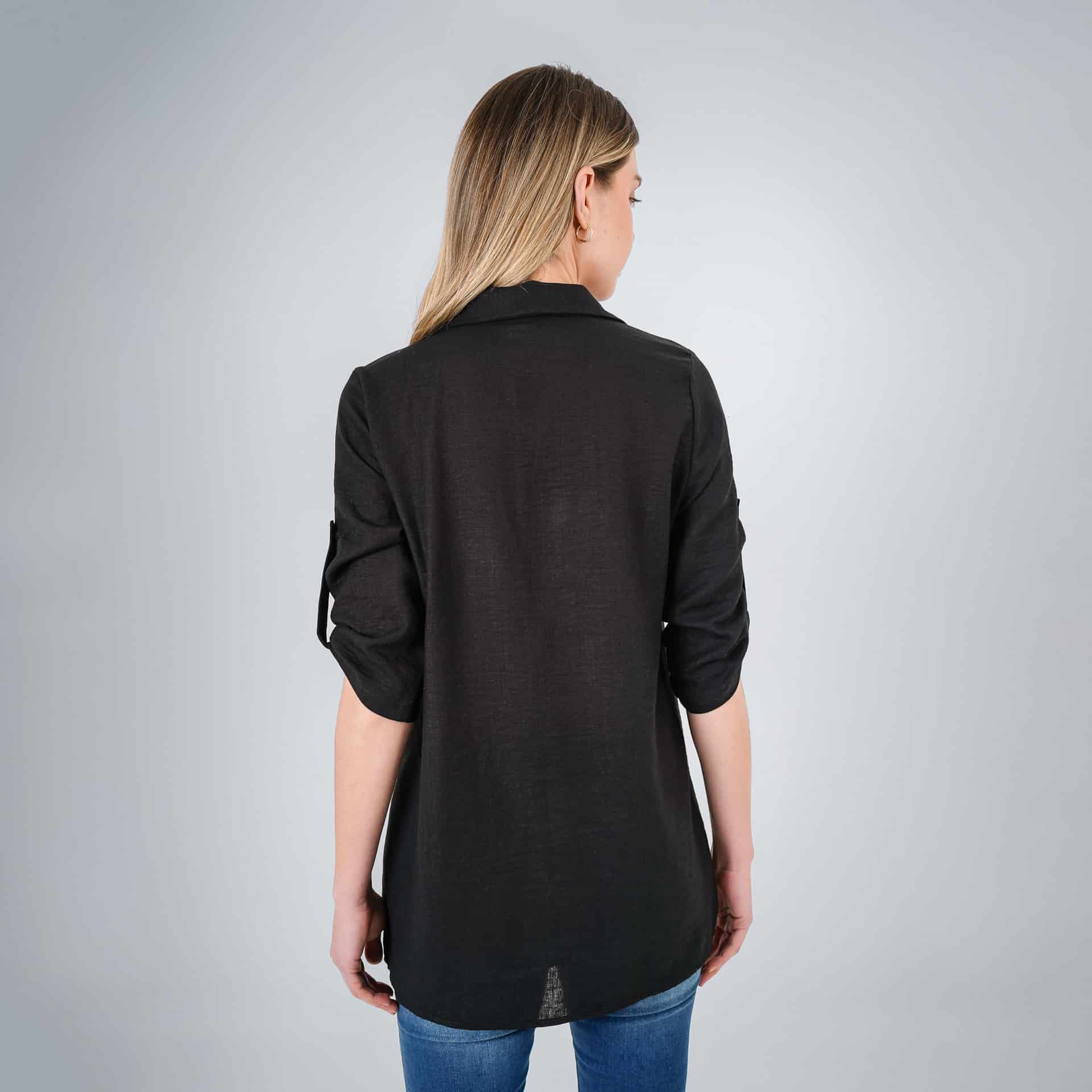 Blusa Cuello Camisero Manga 3/Cuartos - miniatura 4