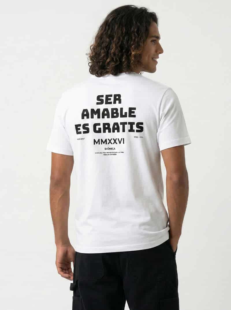 CAMISETA SER AMABLE ES GRATIS - miniatura 3