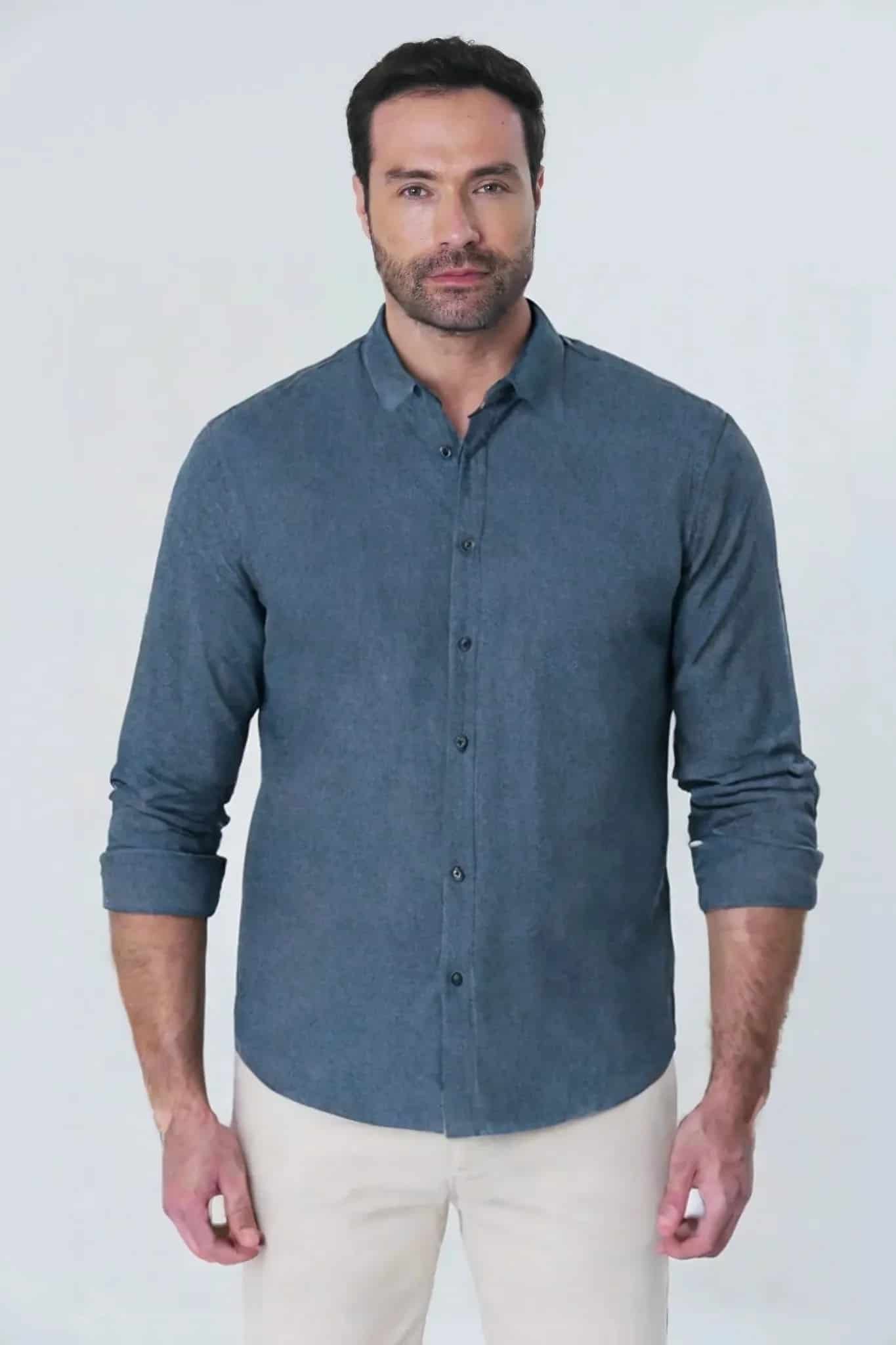 Camisa manga larga efecto chambray JS - miniatura 1
