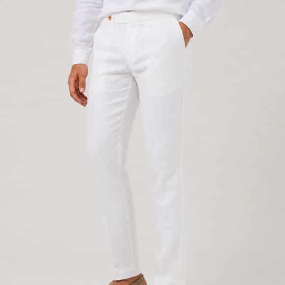 PANTALON CON PRETINA 100% LINO HOMBRE - miniatura 6
