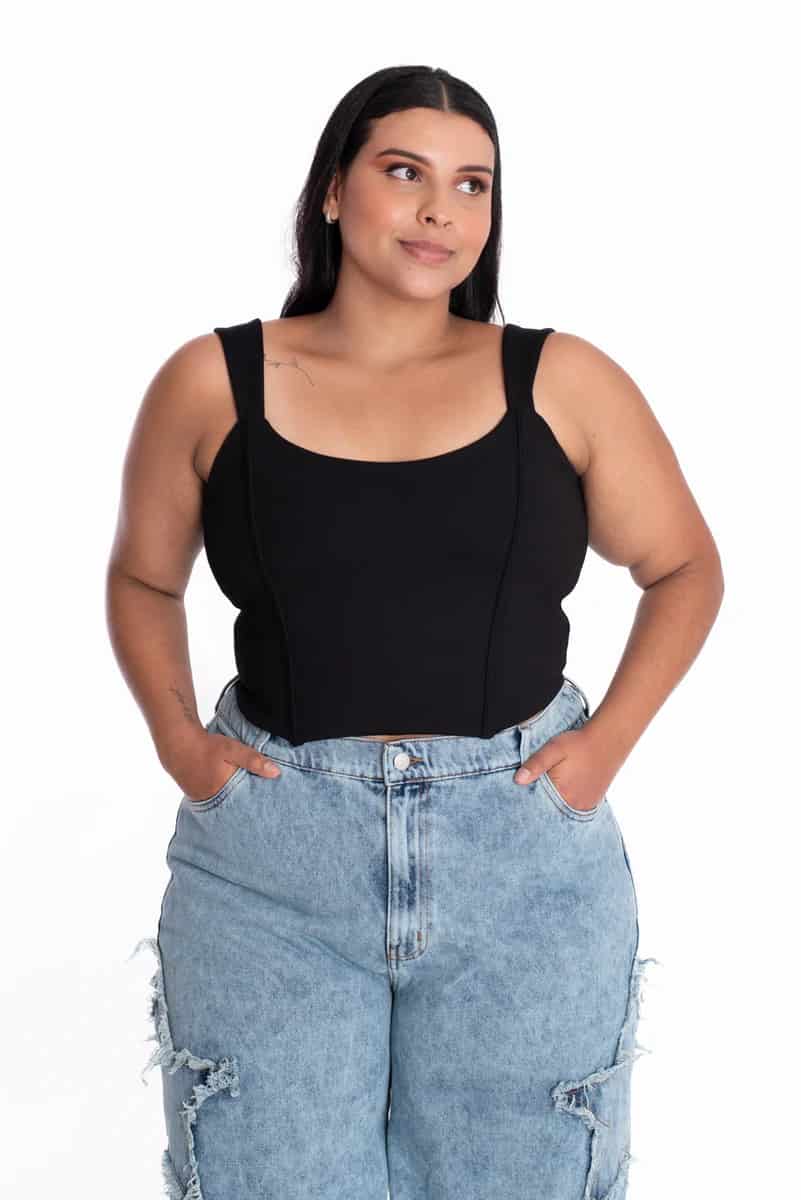 Crop Top Simona Negro - miniatura 11