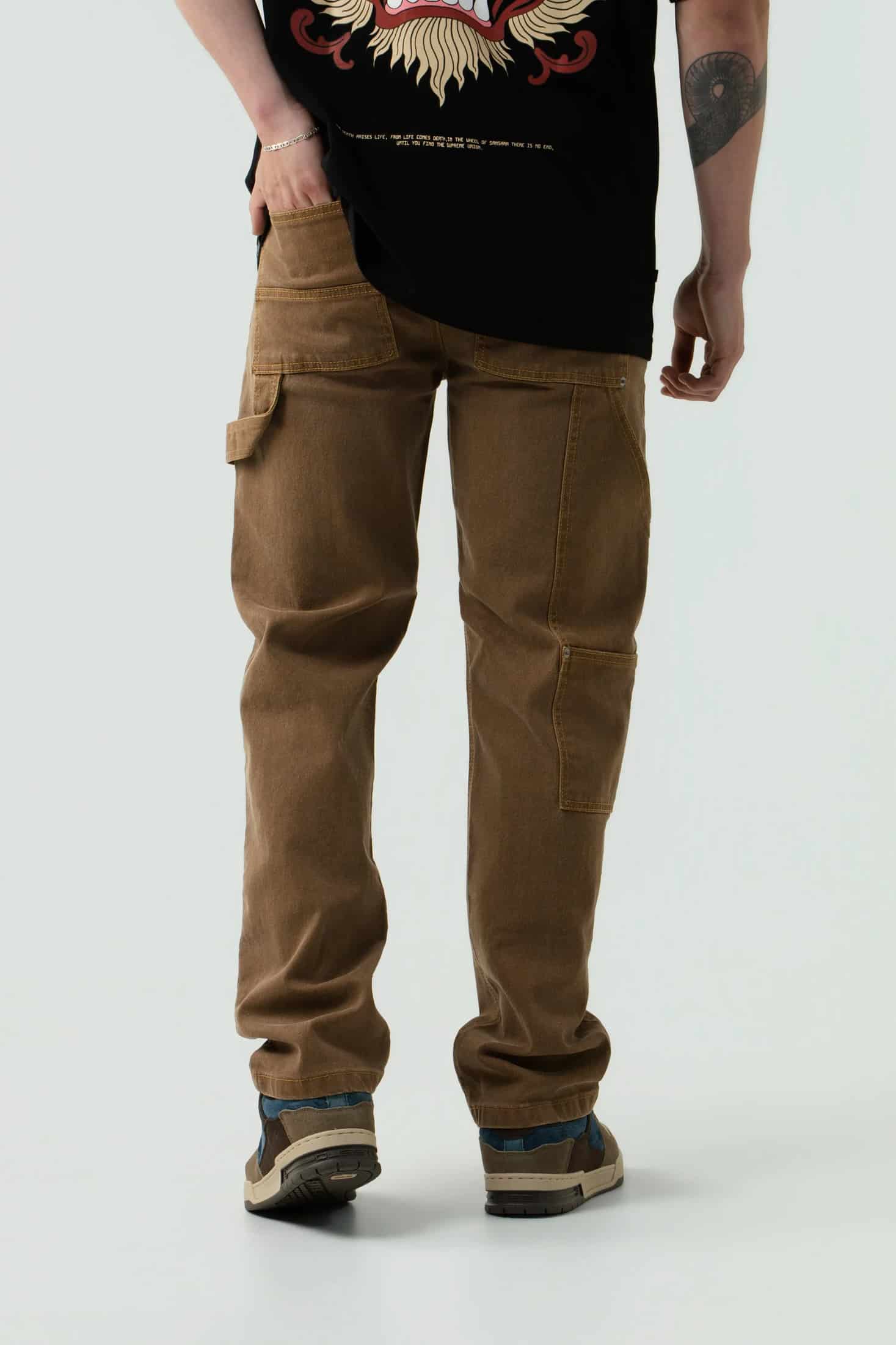 PANTALON CARGO COLOR CAFE - miniatura 4