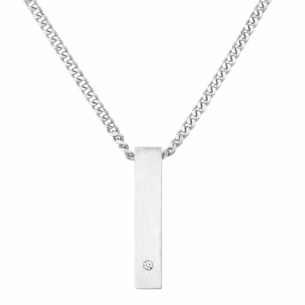 FIFTH AVE NECKLACE | CADENA CON DIJE EN PLATA LEY 925 Y PIEDRA - miniatura 1