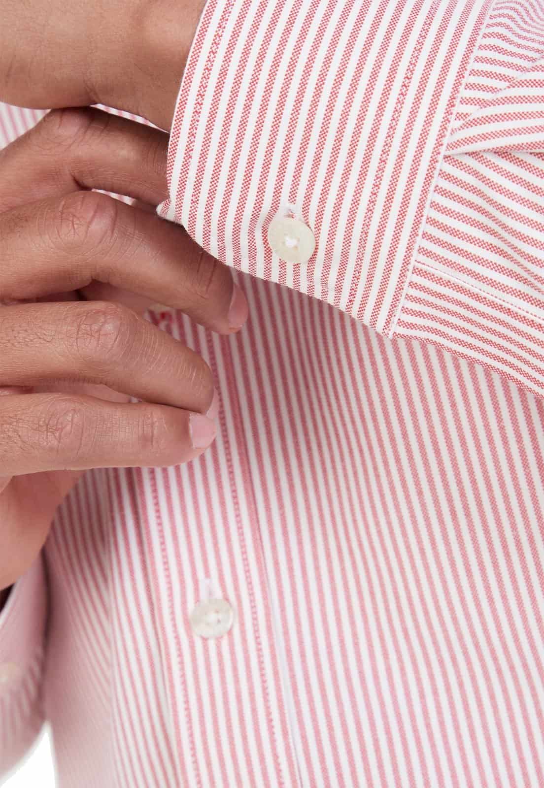 Camisa Manga Larga Oxford Rayas Rojas - miniatura 4
