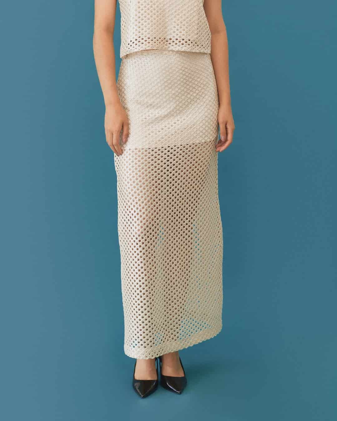 Falda Mesh Marfil - miniatura 1