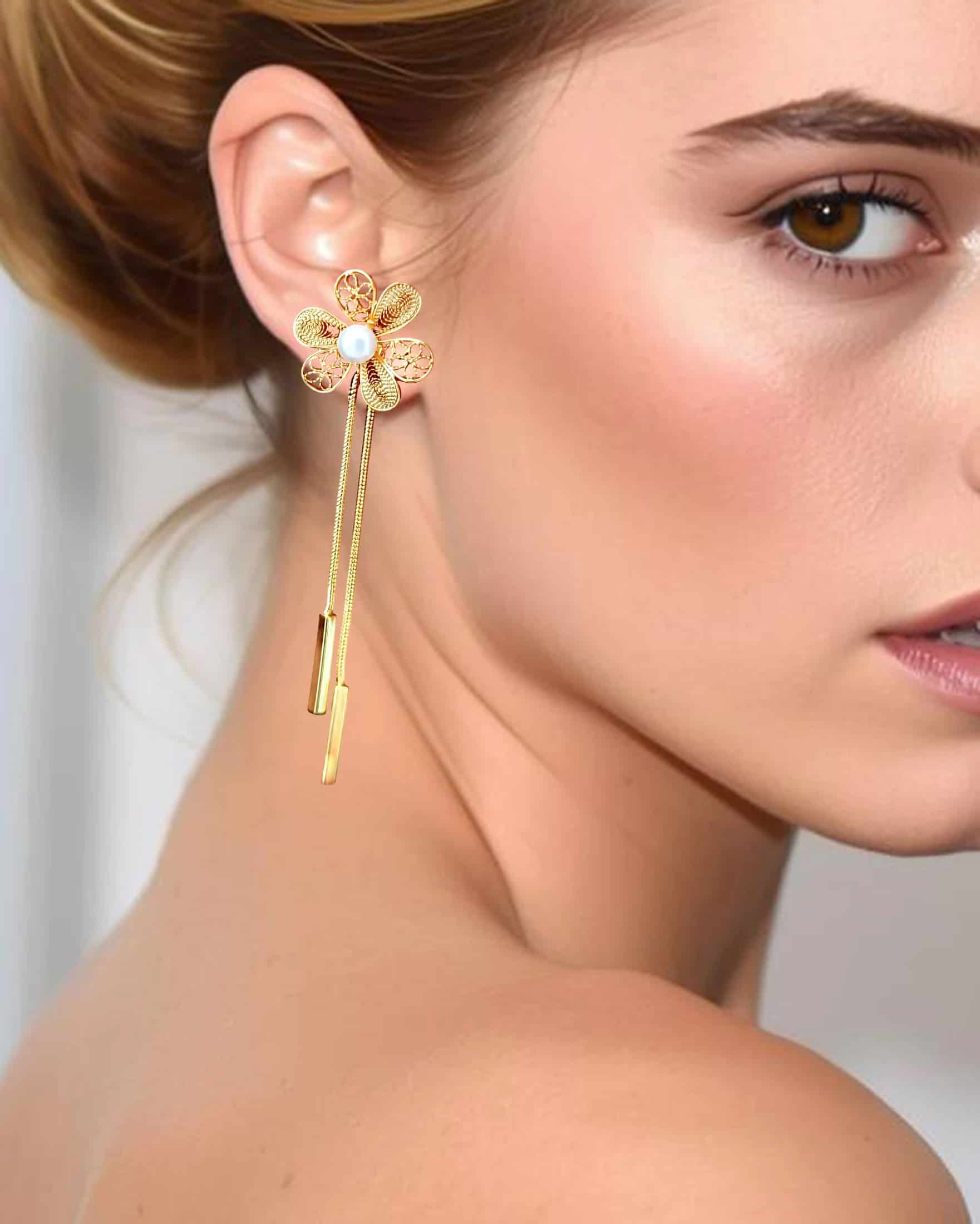 Aretes filigrana doble función; Elia - miniatura 2