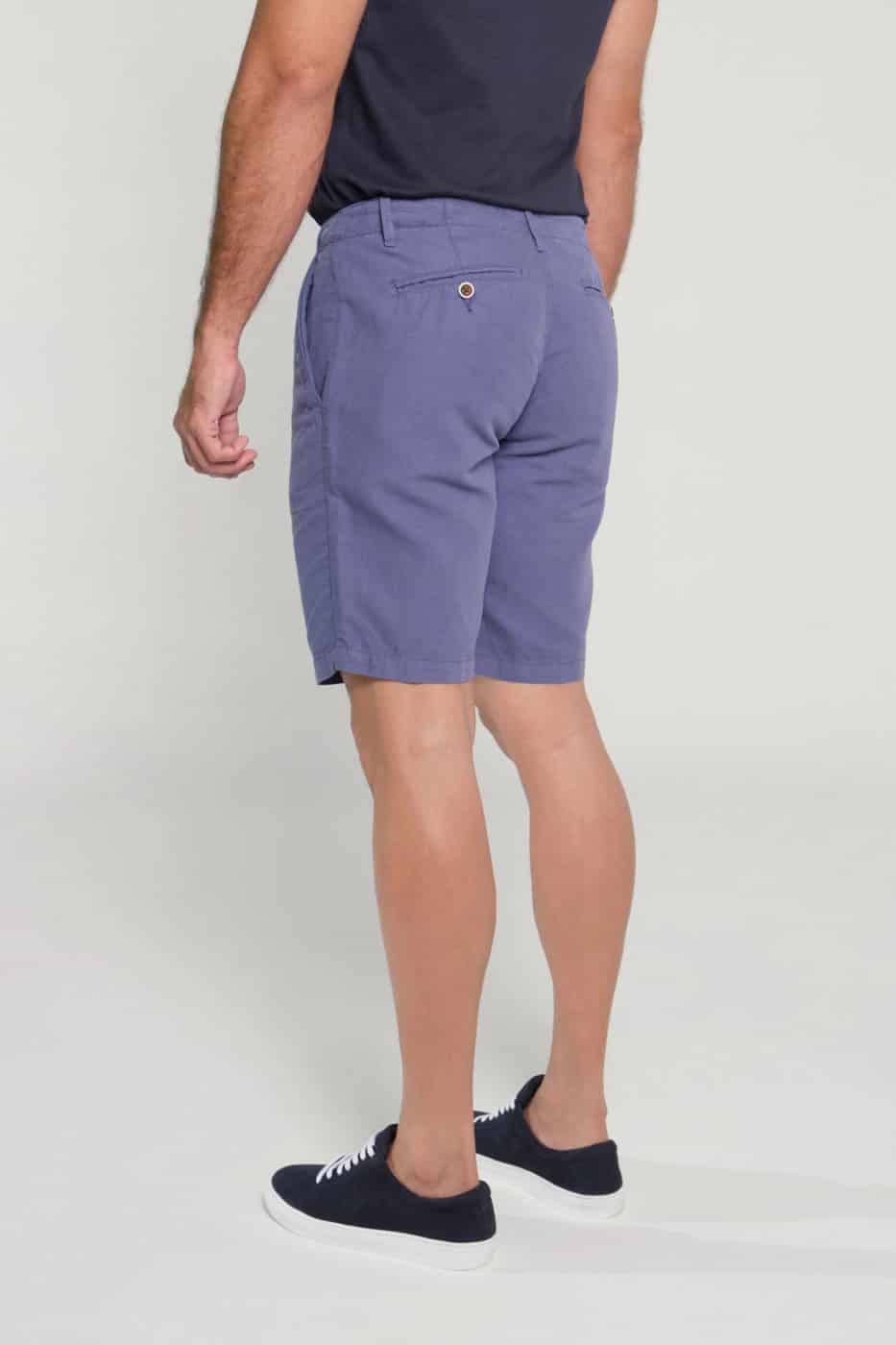 Bermuda Slim Fit Lino Azul Medio - miniatura 3