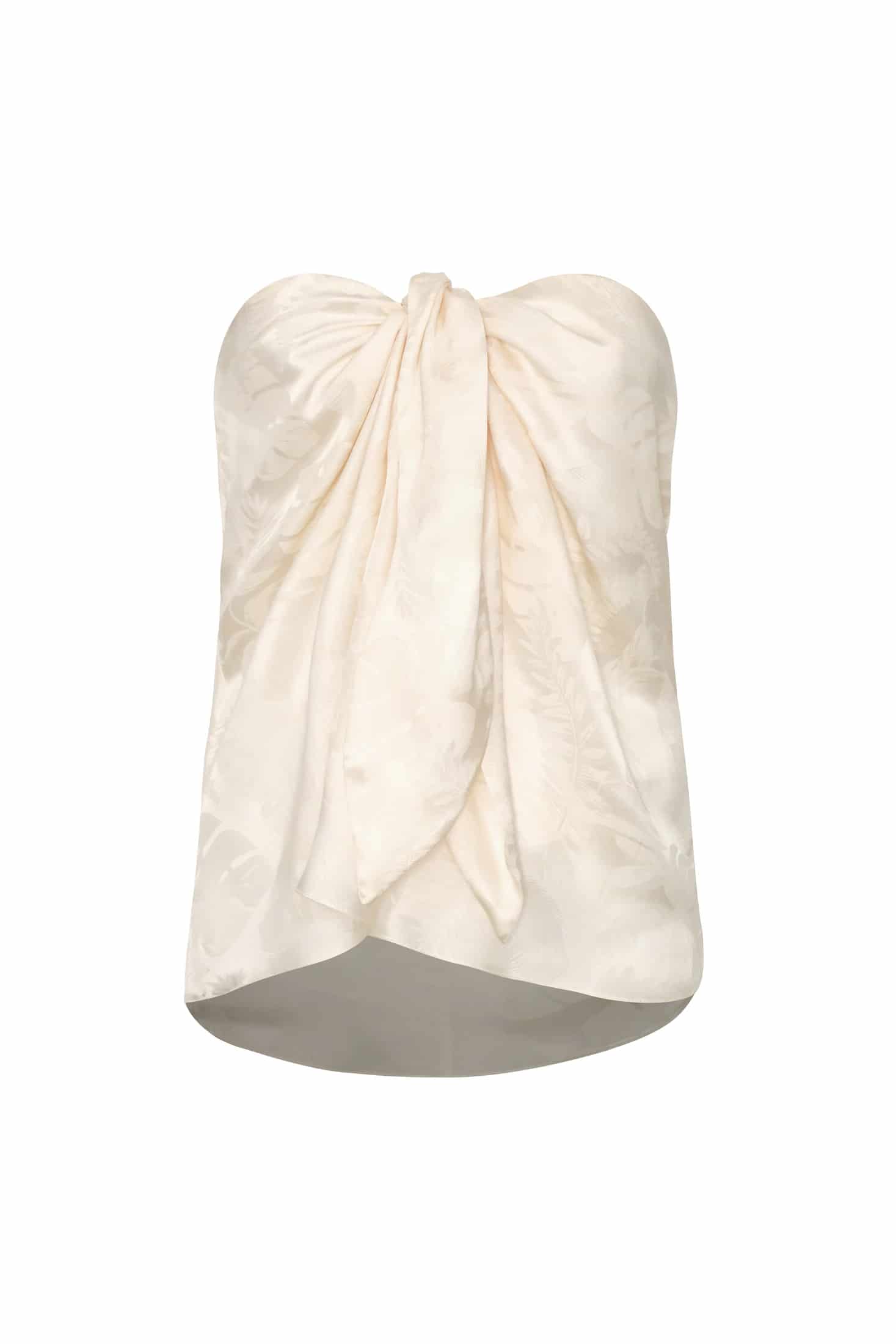 Cayetana Silk Jacquard Blouse / Ivory Rainforest - miniatura 2