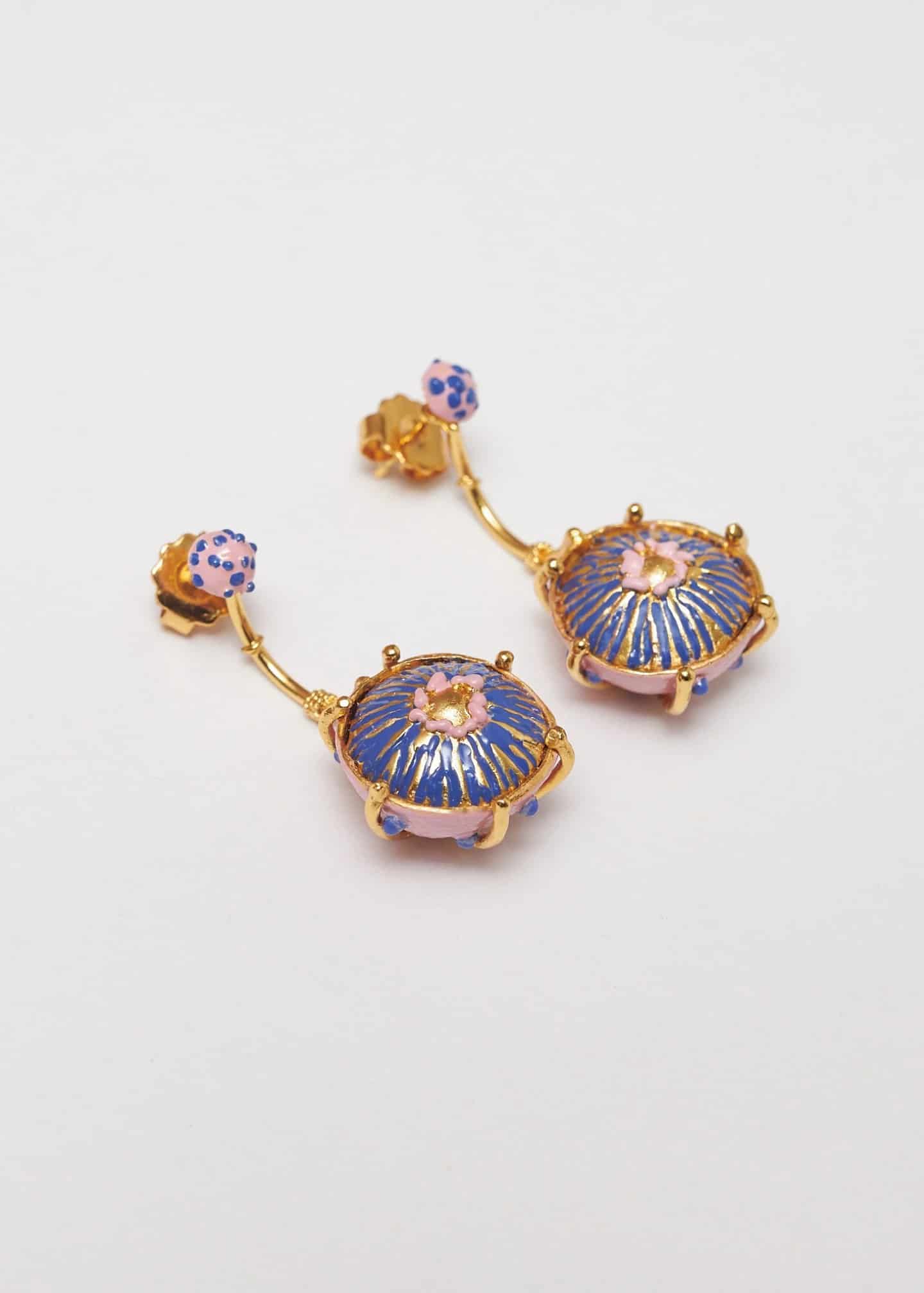 Aretes maxi sombrerito Azul Rosa - miniatura 1