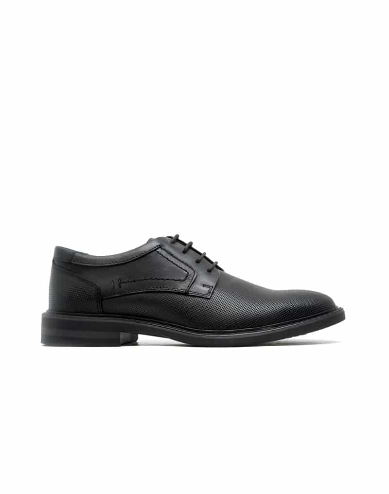 Zapato casual de cuero grabado para hombre en color negro REF FRED01 - miniatura 2