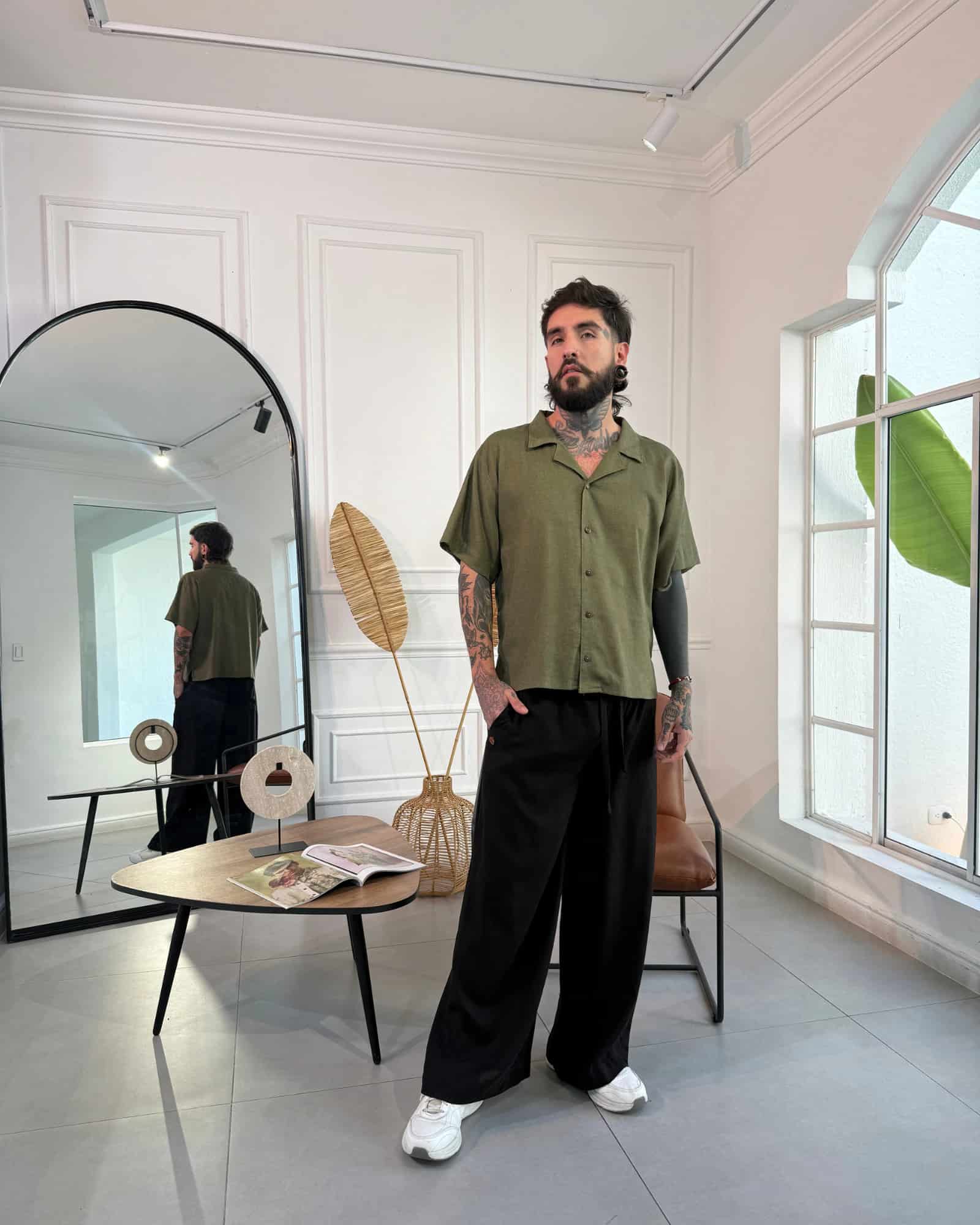 Camisa napoleon green - miniatura 1