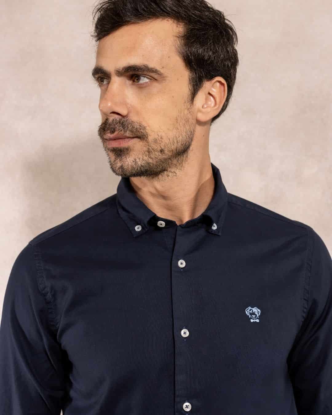 Camisa Antimanchas Oxford Azul - Talla Regular - miniatura 2