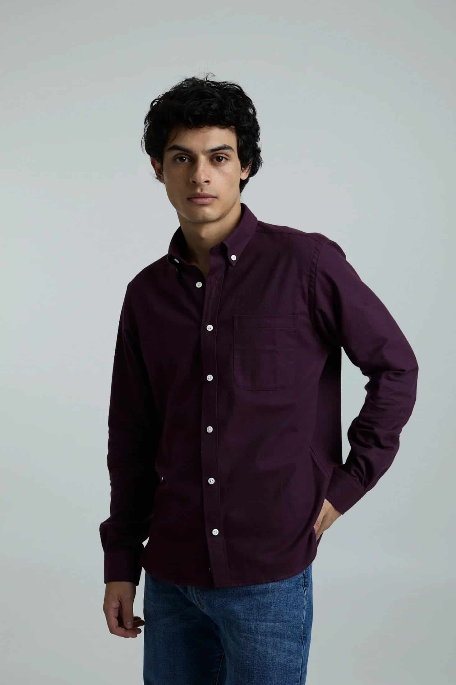 Camisa twill vinotinto - miniatura 12