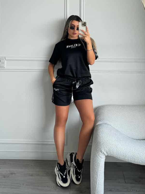 SET CELINE SHORT NEGRO - miniatura 1