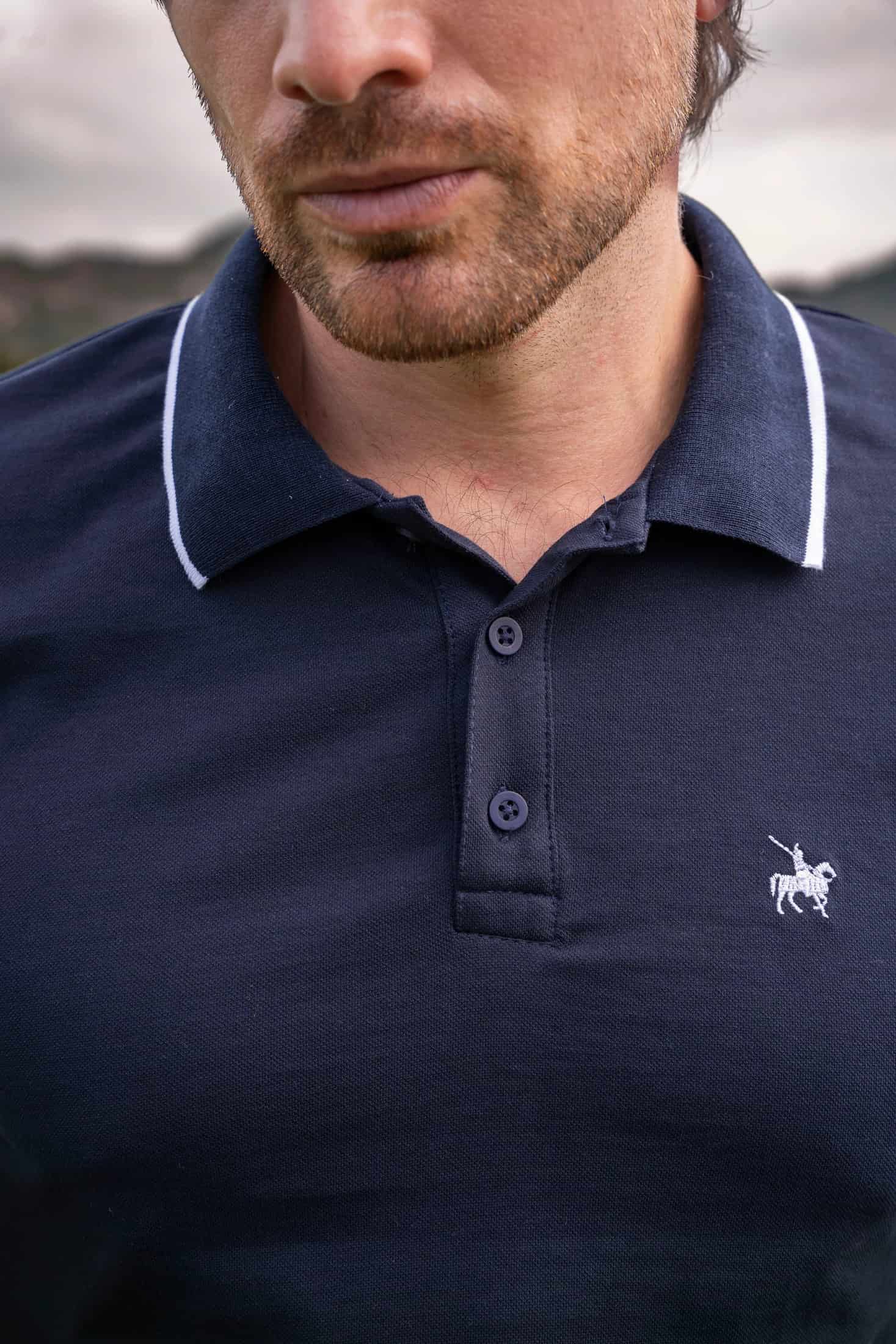 Camiseta Polo Pique Hombre Azul Oscuro - miniatura 2