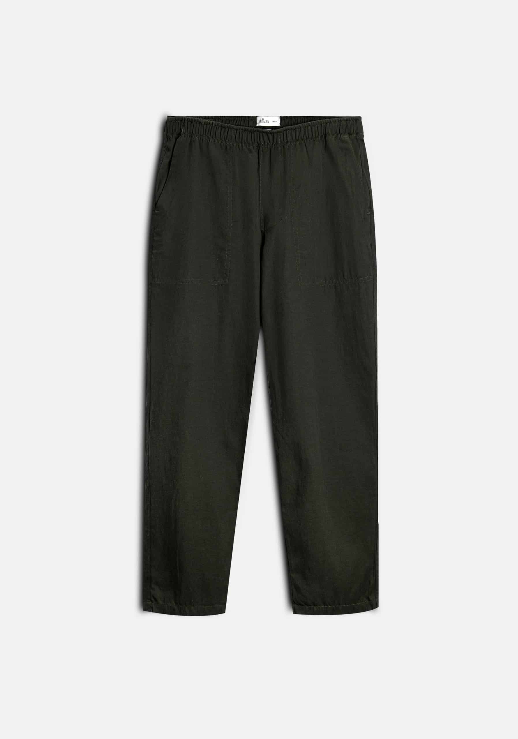 Pantalon H Hopkins Jogger Lino Verde Osc - miniatura 1