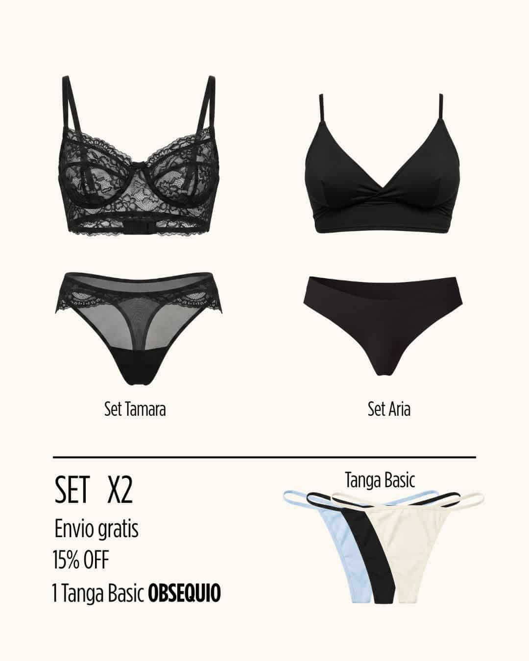 Combo Set x2 + Tanga basic obsequio + Envio gratis - miniatura 5