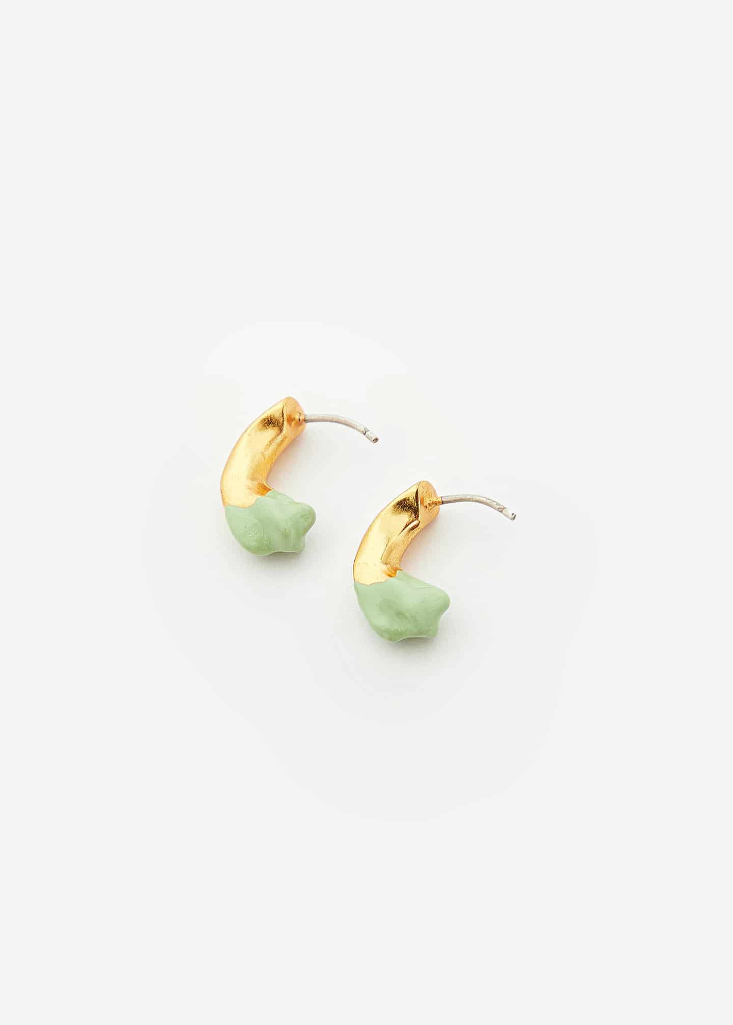 Mini Petal Curve Stud Pistacho - miniatura 1