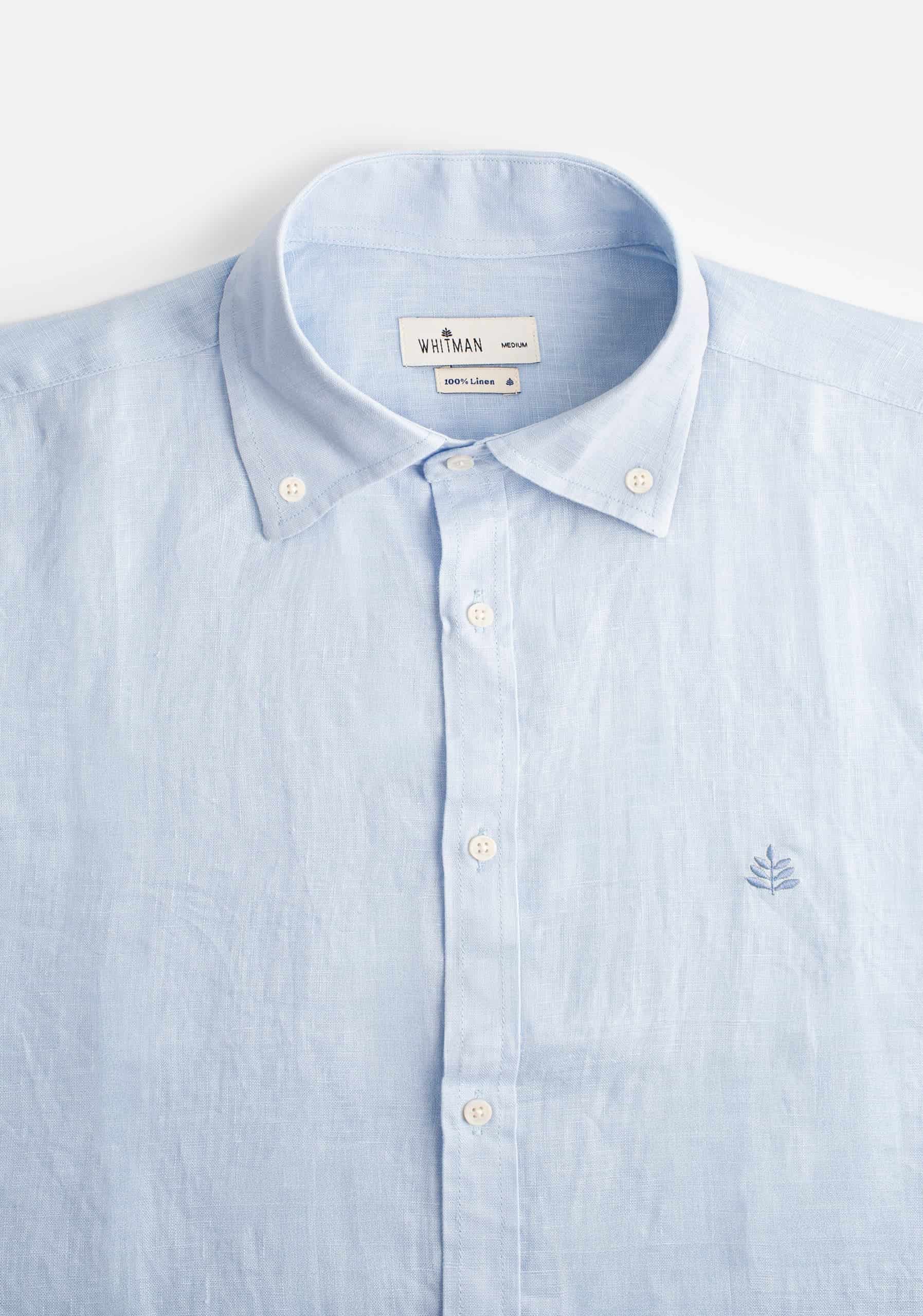 Camisa H CBD Lino L-Azl Azul Claro - miniatura 2
