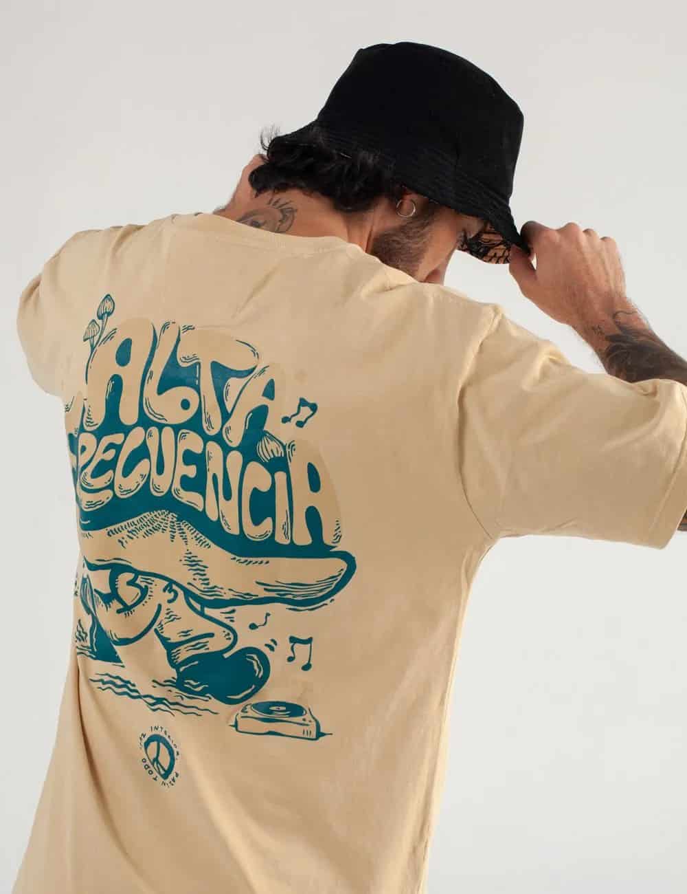 Camiseta Oversize Alta Frecuencia Arena Hombre - miniatura 5