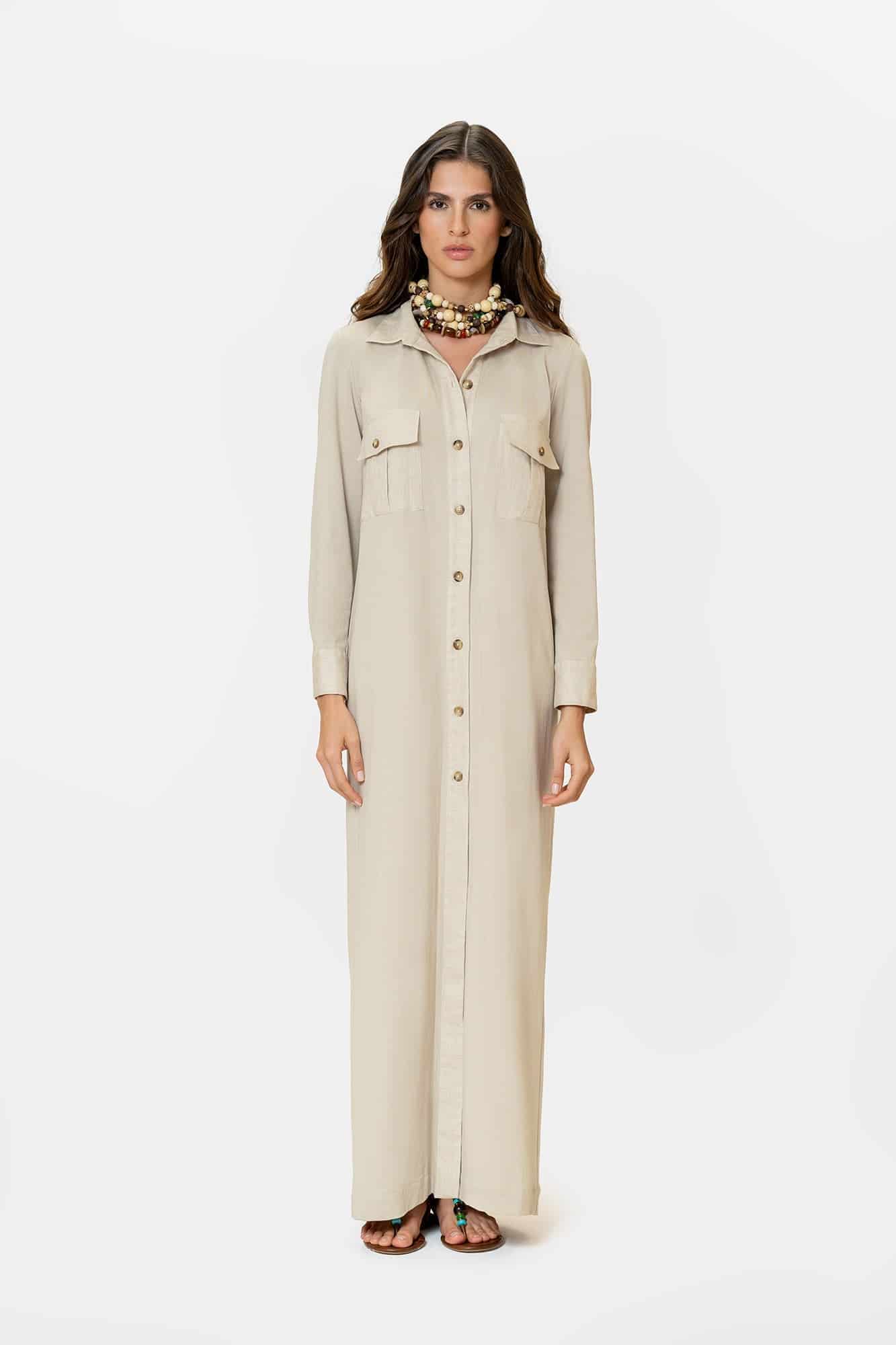 Vestido Amelia Beige - miniatura 4