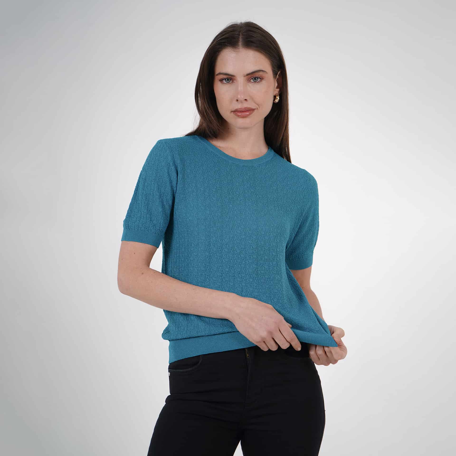 Sweater básico cuello redondo manga corta - miniatura 2