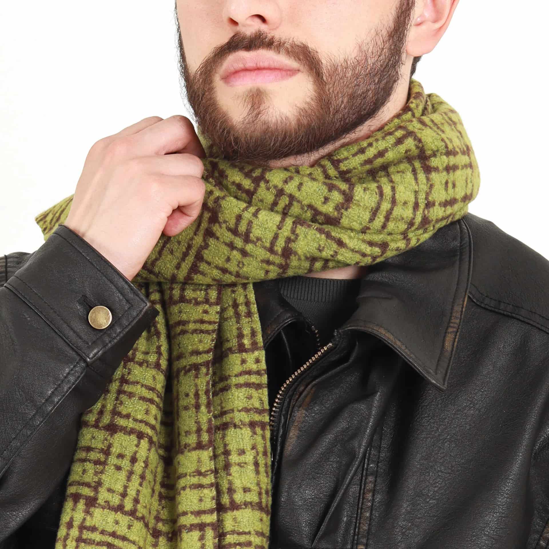 Bufanda Unisex Cuadros Verde - miniatura 3