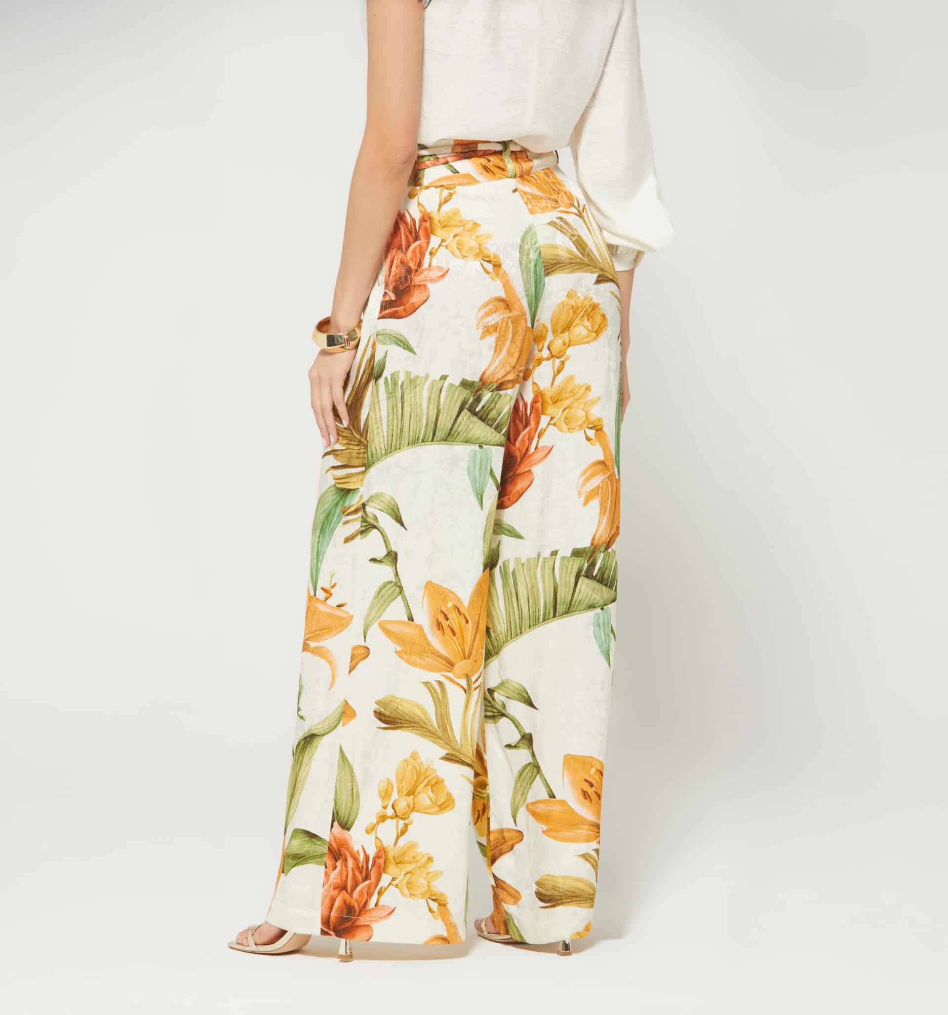 Pantalon palazo tiro alto con tira doble - miniatura 4