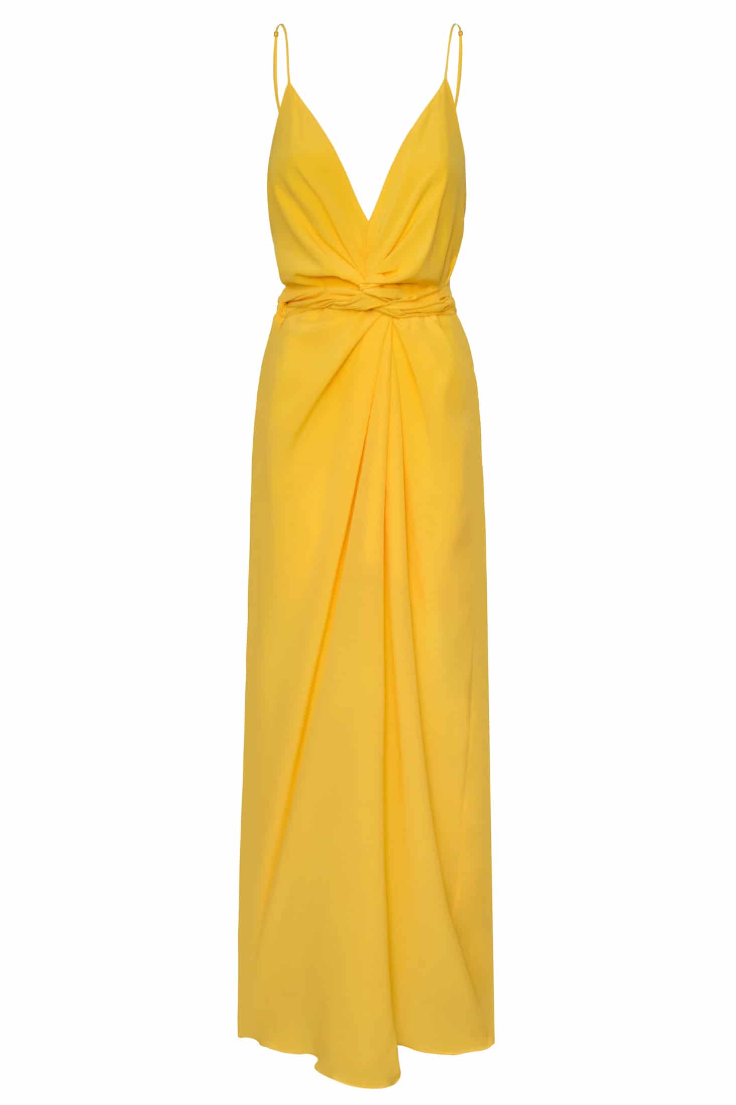 Macarena Silk Midi Dress / Yellow - miniatura 1
