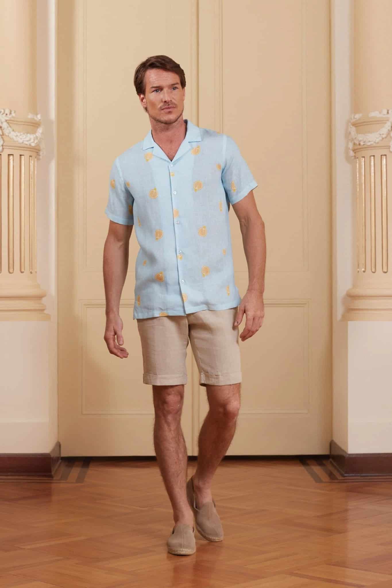 Men's bastión linen shirt sky blue - miniatura 2