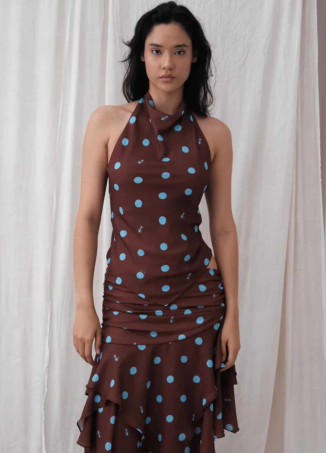 Blusa Paulina Puntos Café - miniatura 1