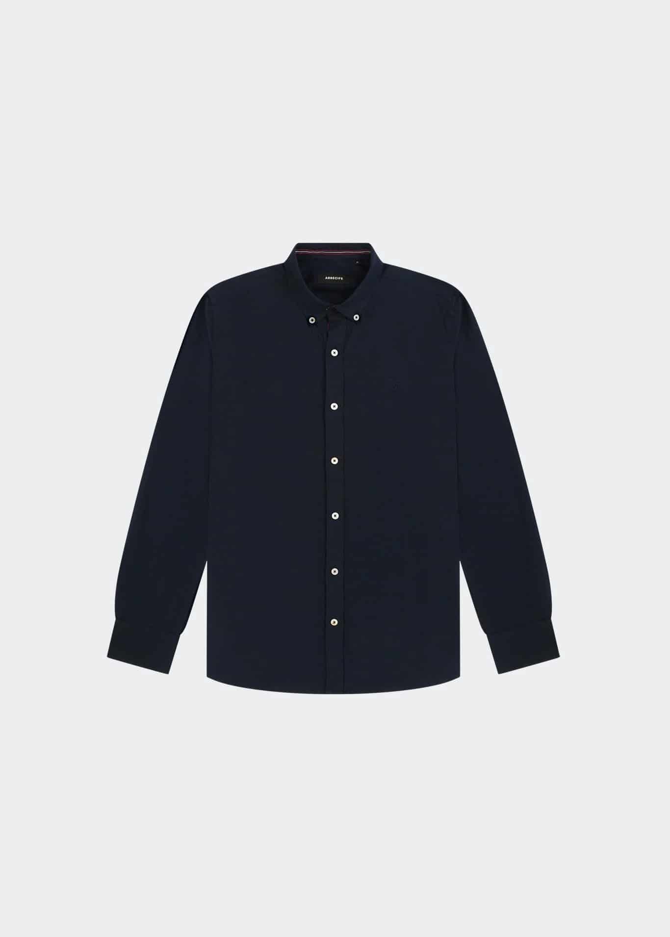CAMISA LINO AZUL OSCURO - miniatura 1