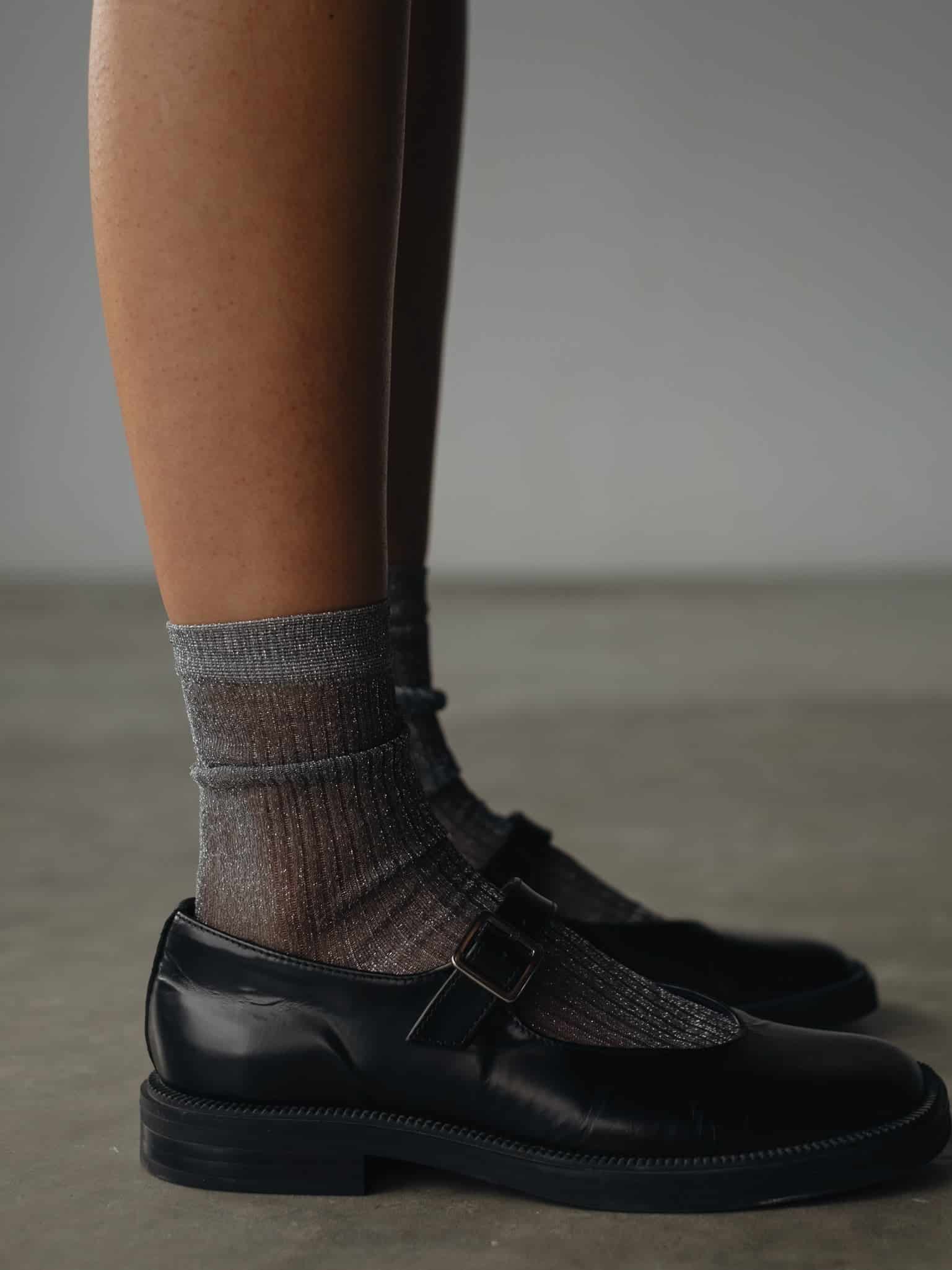 MESH SHINY SOCKS - PLATINUM - miniatura 10